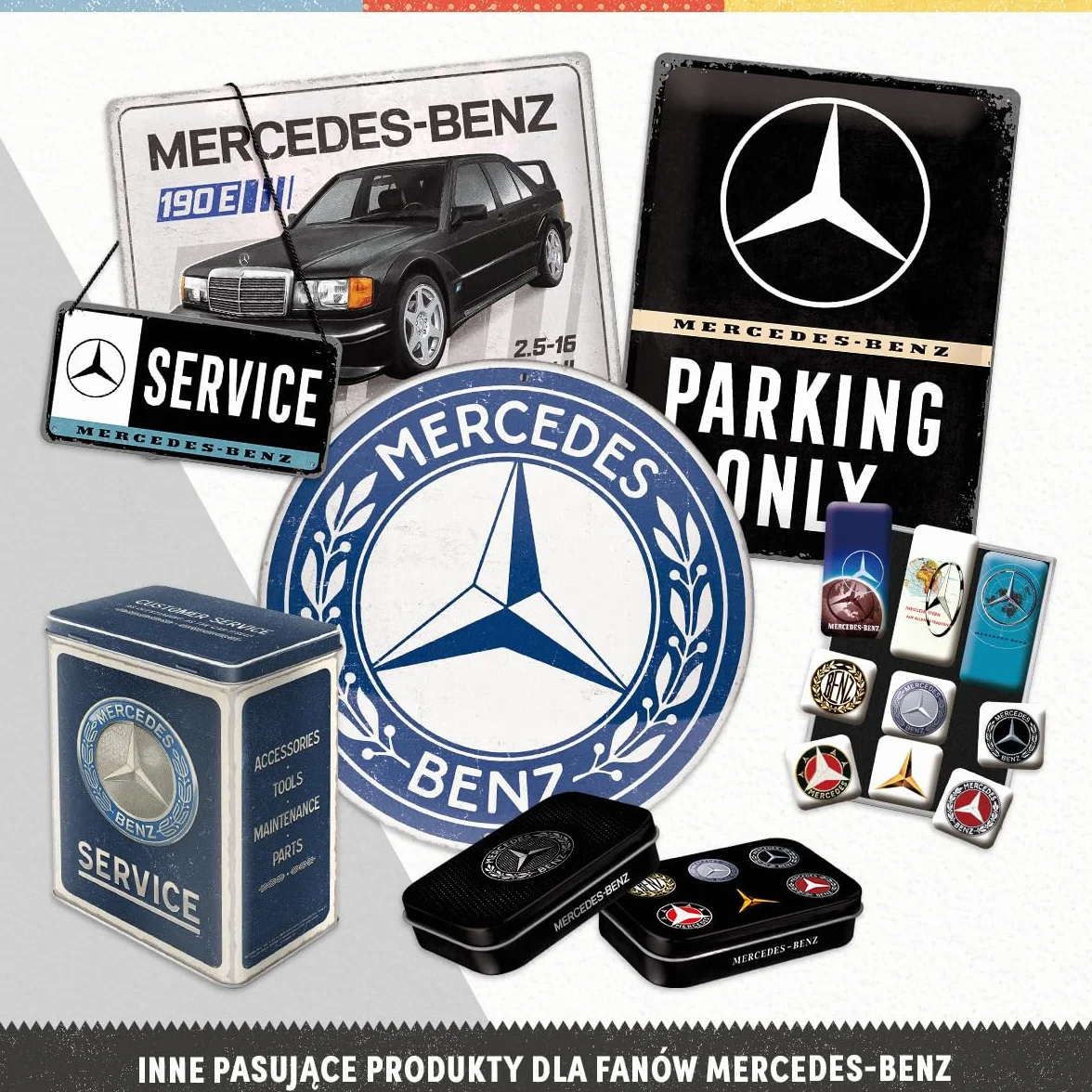 Mercedes-Benz metalowa skarbonka 600 ml retro na banknoty