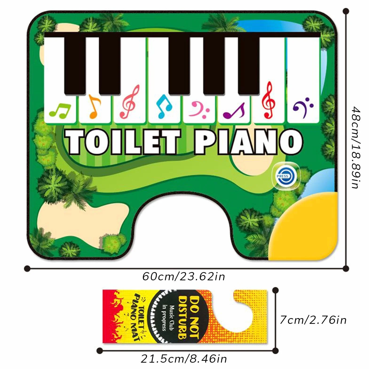Musical Potty Mat, Piano Sound Rug, Interactive Carpet for Bathroom, 23.62x18.9 Inches, Cloth, PVC