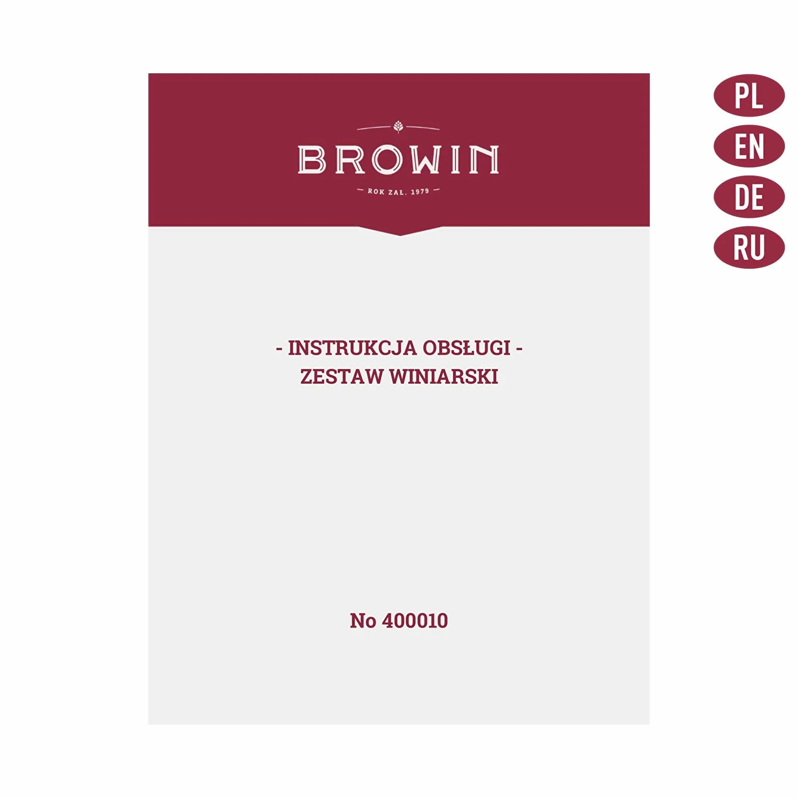 Browin 400010 Zestaw do produkcji wina ze szklanką Demijohn - 15 l