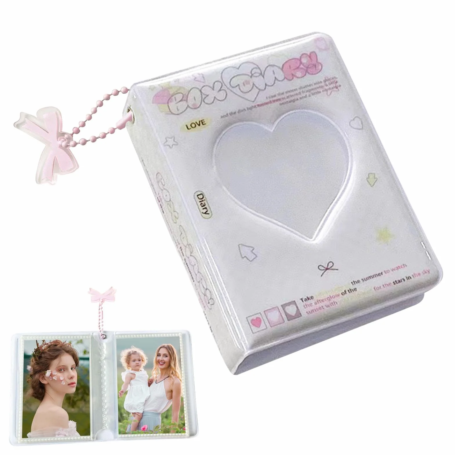 Segregator karty fotograficzne, ok?adka karty fotograficzne | Heart Hollow Photo Card Holder Book 40 kieszeni | wodoodporny album fotograficzny do kolekcjonowania zdj??