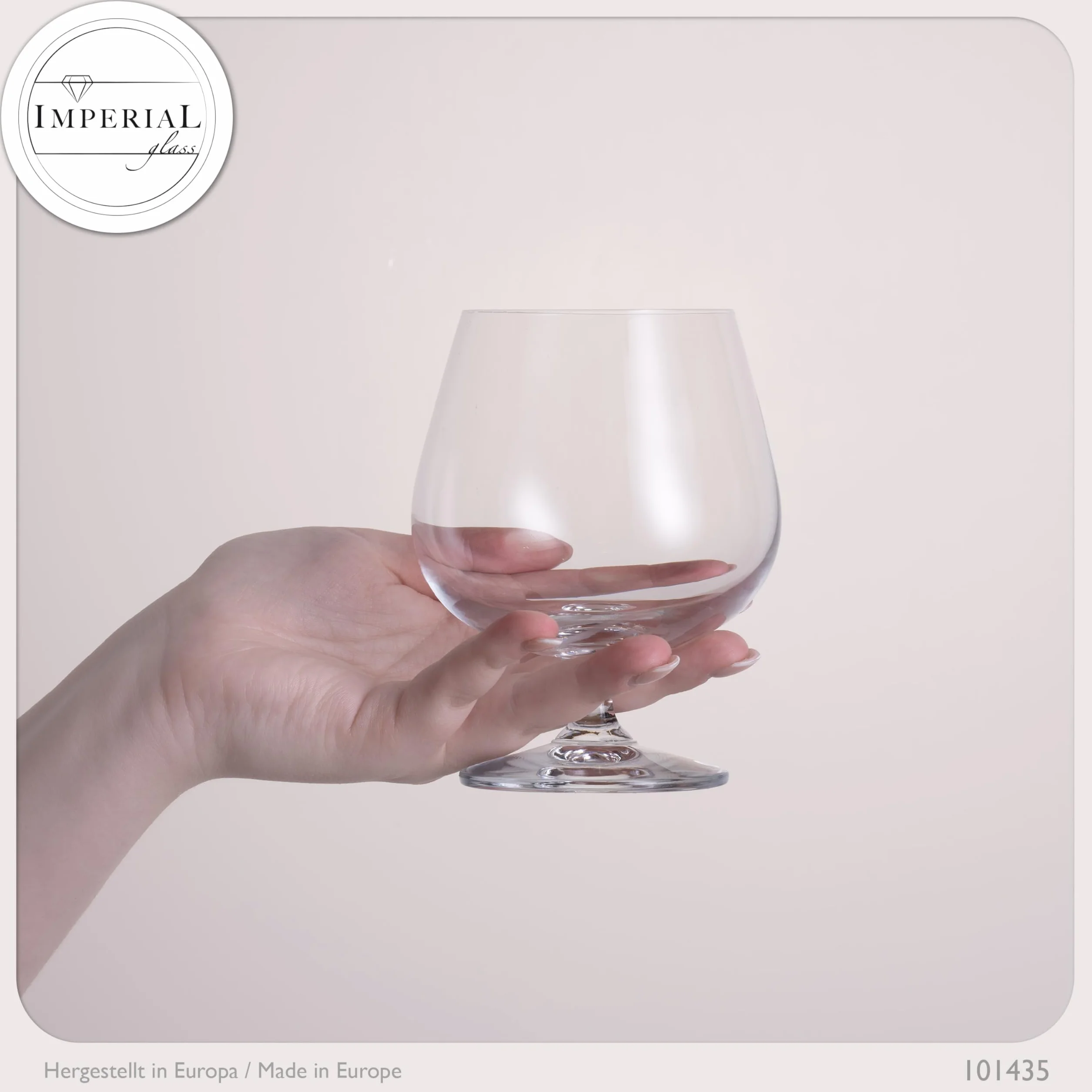 IMPERIAL kieliszki do koniaku, 480 ml, 2-częściowy zestaw obrotowych kieliszków do koniaku ze szkła kryształowego, bulwiaste, przystosowane do mycia w zmywarce