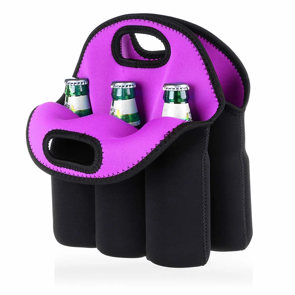 BTSKY Bolsa para Cervezas Biberones para 6 Botellas Transporte de Neopreno, para Mantener Térmica Aislante Fria con Asa Portátil para Latas de Botellas de Cerveza, Bebidas
