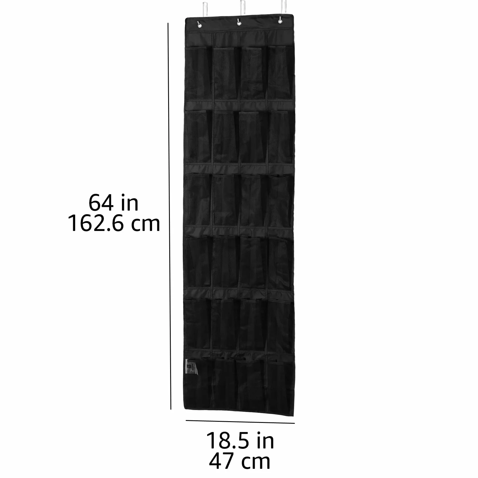 Amazon Basics Organizer na drzwi z 24 kieszeniami, 47 x 6,3 x 165 cm, czarny