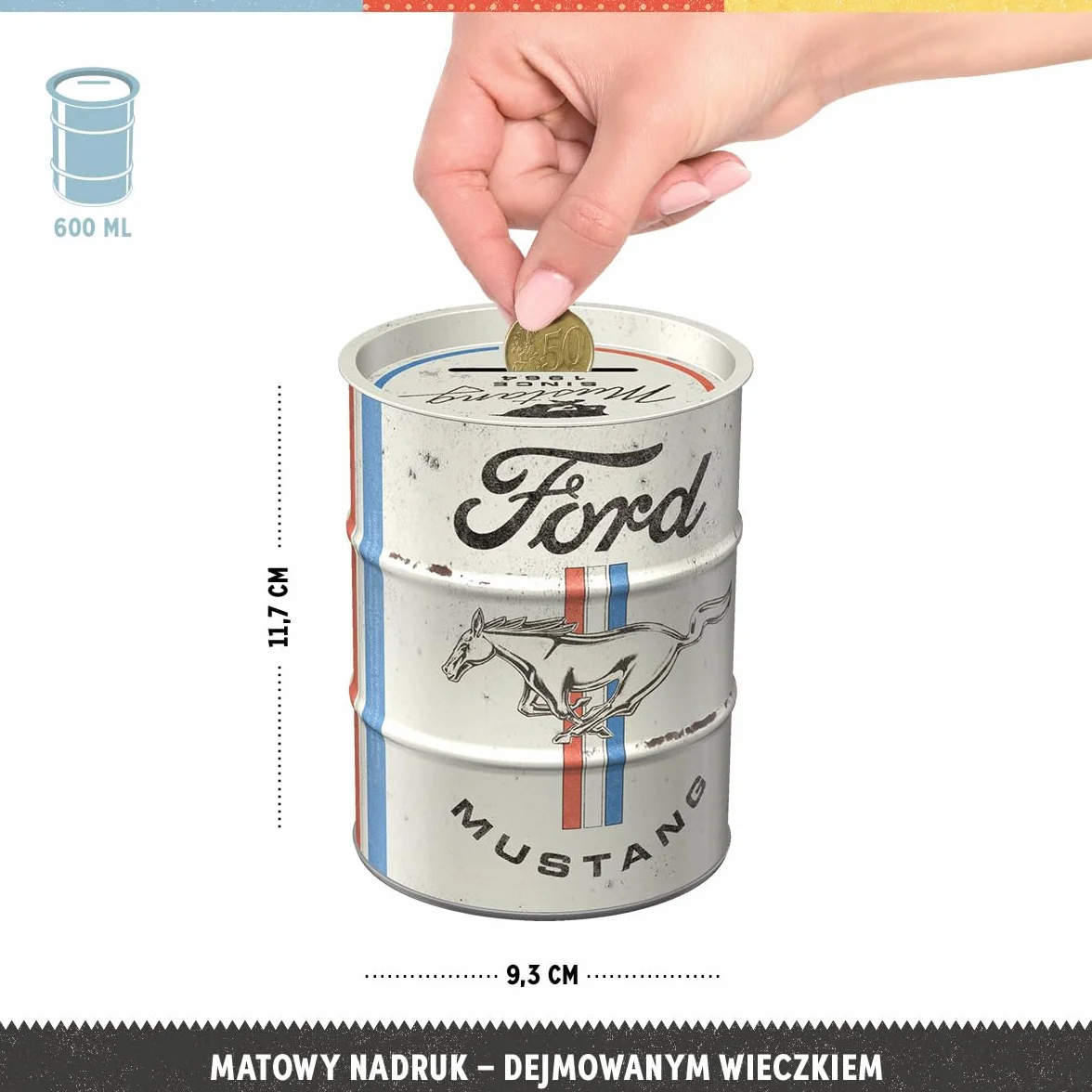 Nostalgic-Art Retro skarbonka Ford Mustang 600 ml metalowa Official License Product