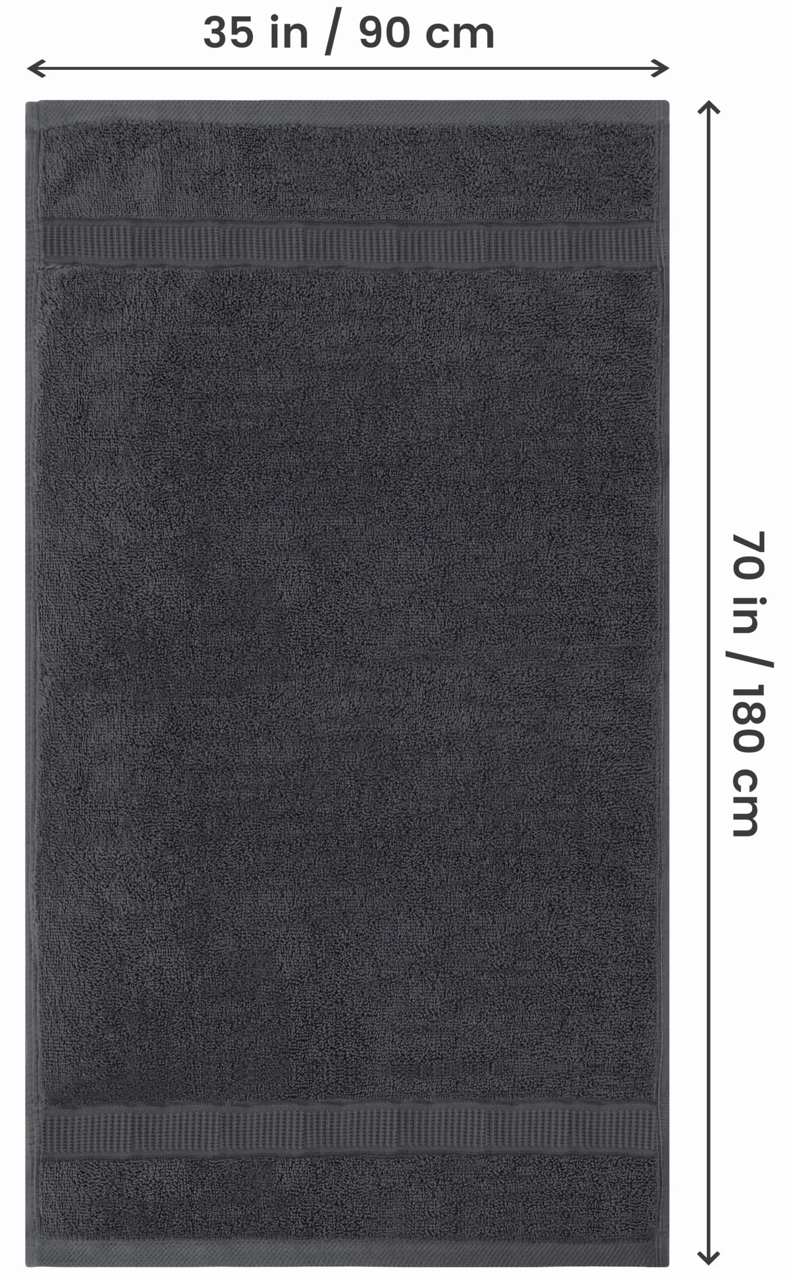 Utopia Towels - (Opakowanie 2 szt.) Luksusowy bardzo duży ręcznik kąpielowy - 100% czesana bawełna pierścieniowa, bardzo miękka i bardzo chłonna, grube duże ręczniki łazienkowe 90 x 180 CM (Szary)