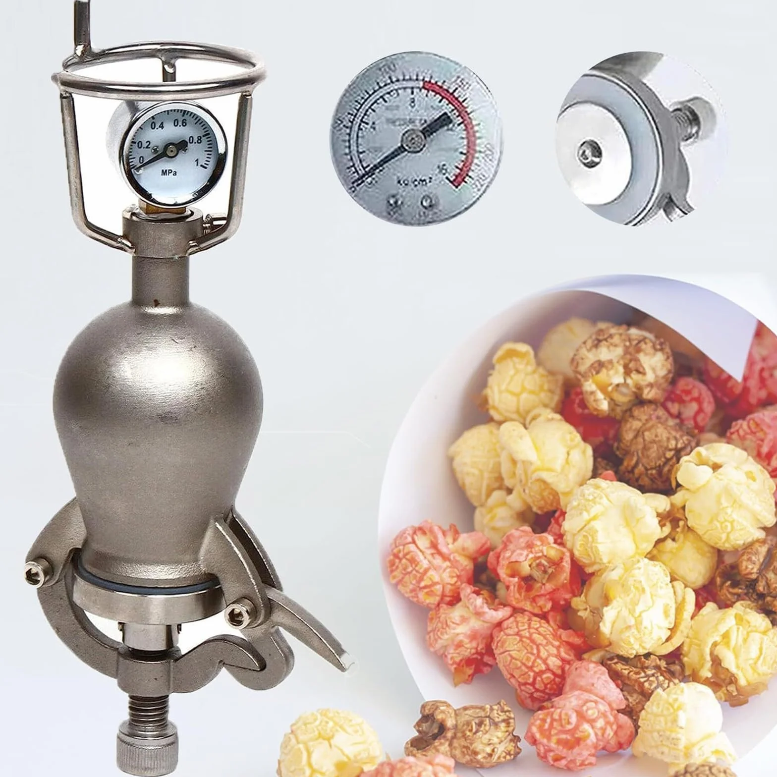 Ręczna maszyna do popcornu ze stali nierdzewnej, mini garnek 500 ml