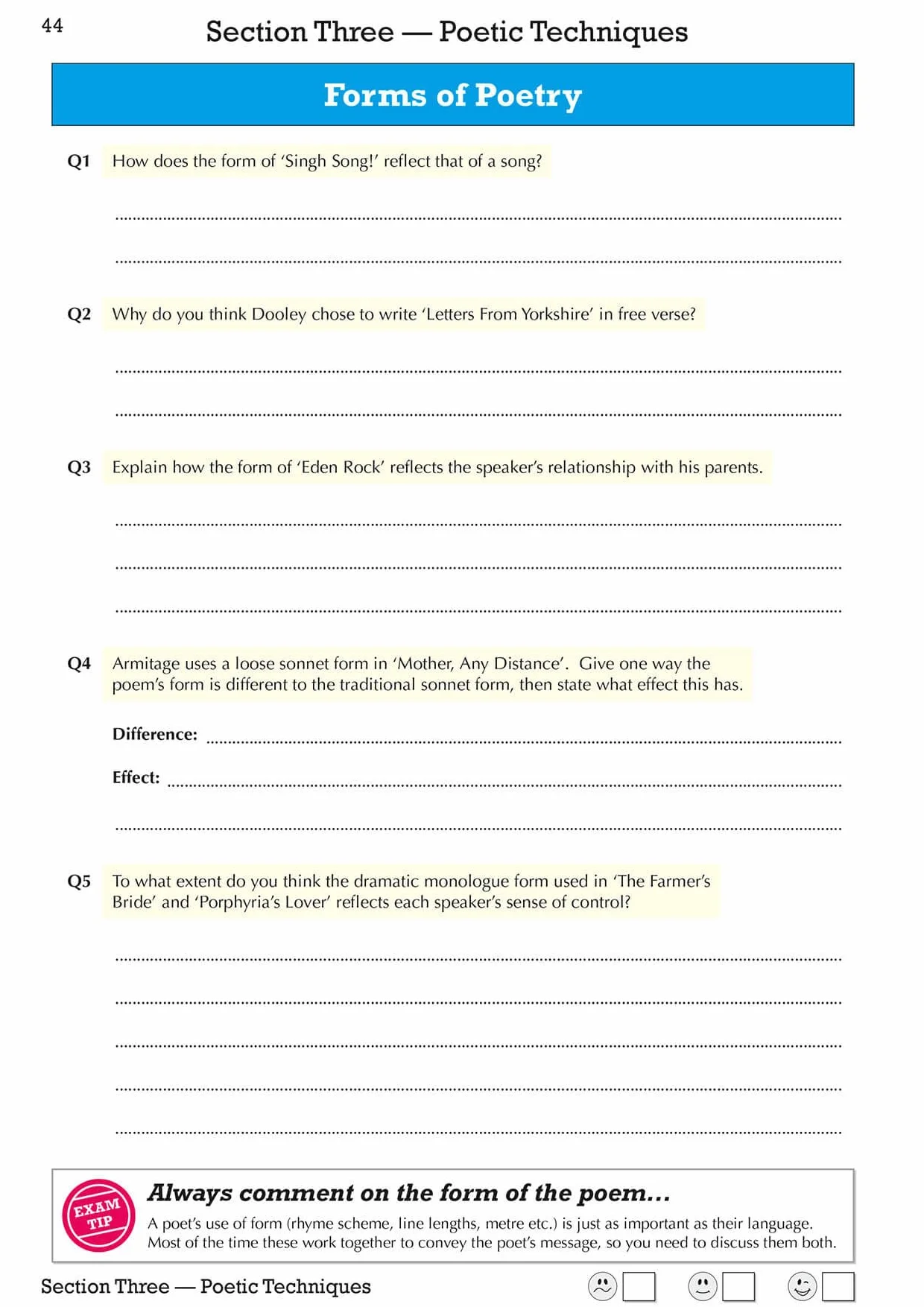 GCSE English Literature AQA Poetry Workbook: Love & Relationships Anthology (includes Answers)