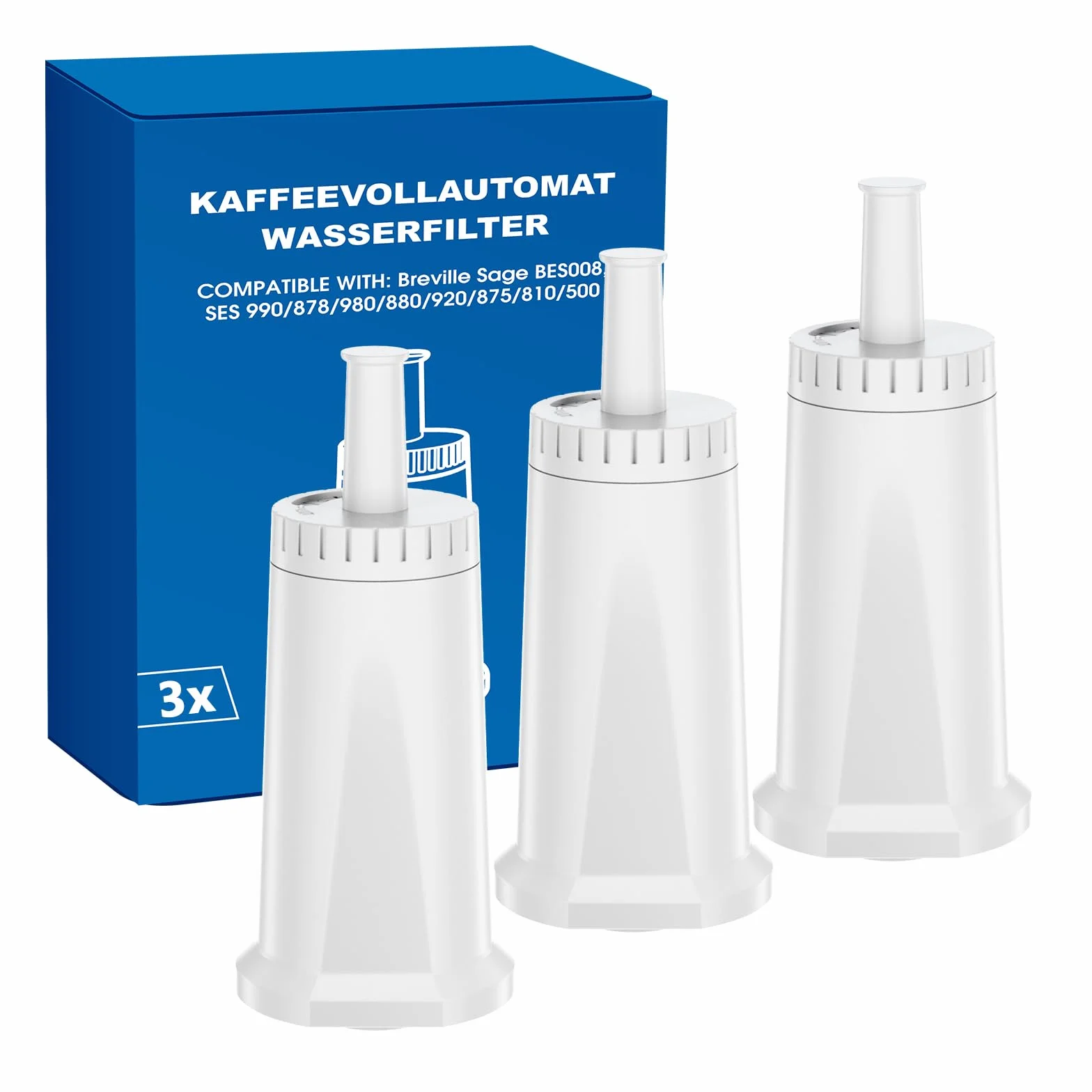 Filswa Wymienne filtry do wody do ekspresów do kawy Sage SES 990/980/500/878/875/880/920/810, kompatybilne z modelami BES008, Barista Express, Pro, Touch, Bambino, Oracle