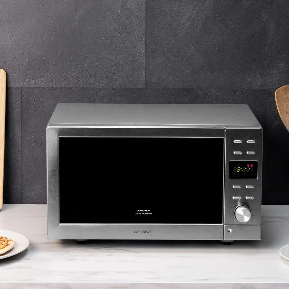 Cecotec Cyfrowa mikrofalówka bez talerza GrandHeat 2010 Stalowy płaskownik. Moc 700 W, Pojemność 20 litrów, Grill 900 W, 9 predefiniowanych funkcji, Szybki start, Łatwe czyszczenie