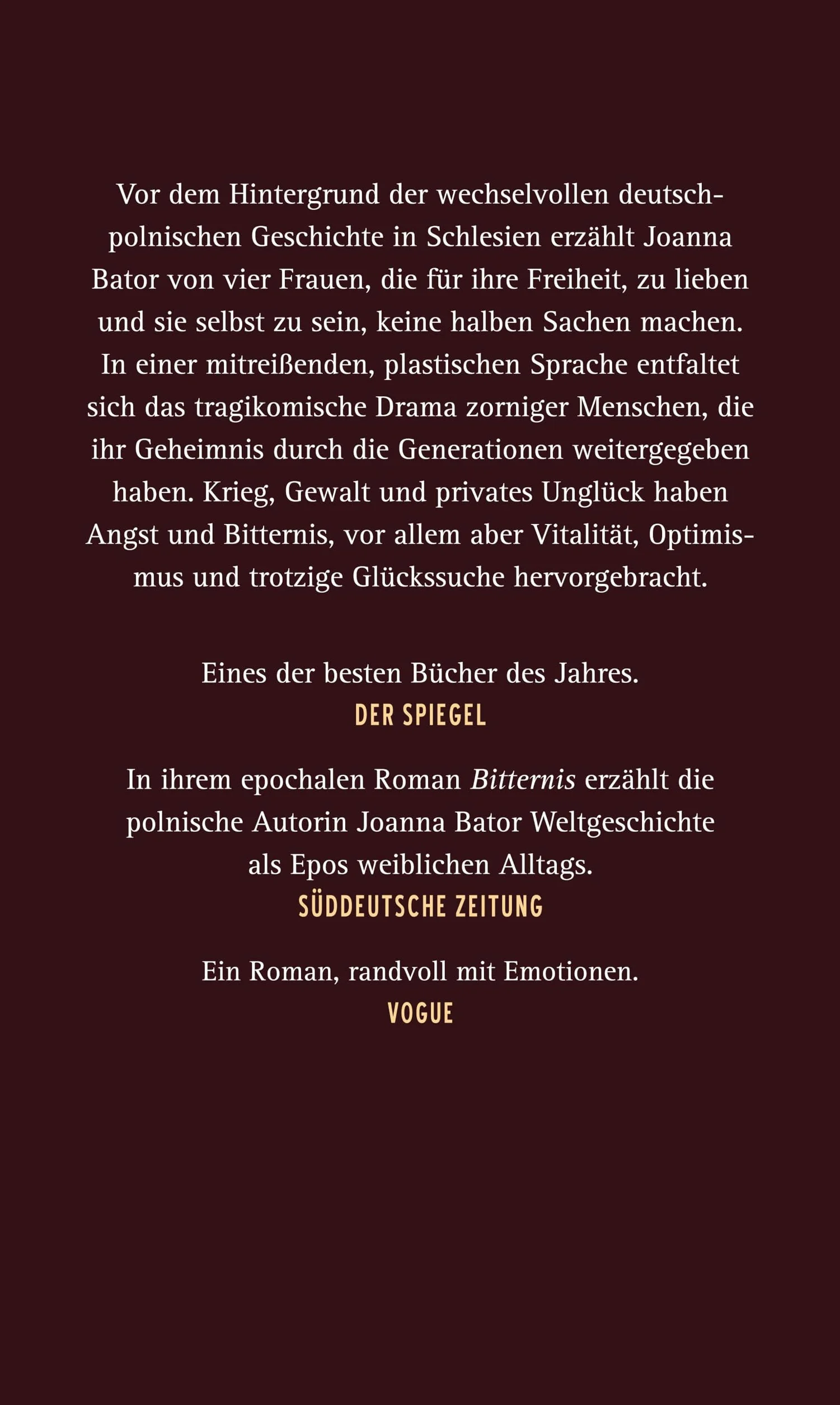 Bitternis: Roman | Ein Epos über starke, zornige Frauen | Eine deutsch-polnische Familiengeschichte, von 1938 bis heute