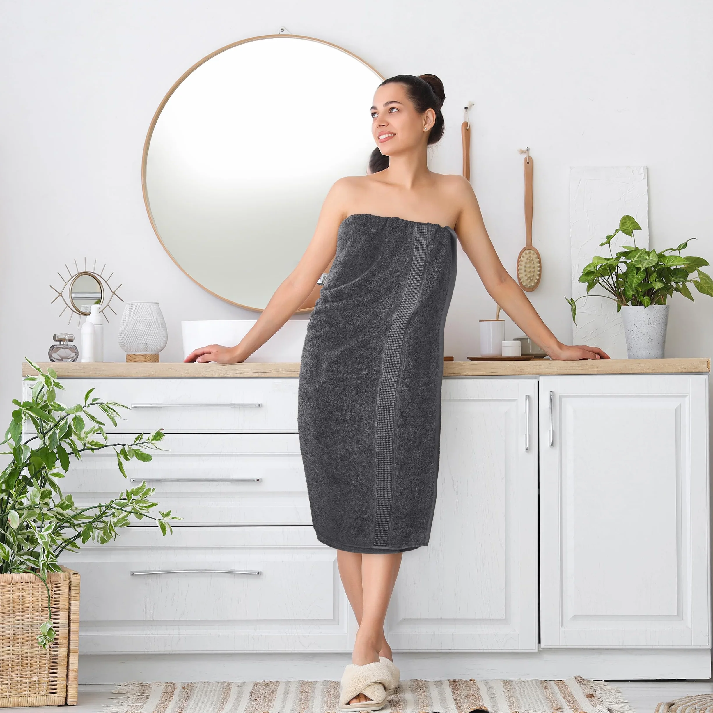 Utopia Towels - (Opakowanie 2 szt.) Luksusowy bardzo duży ręcznik kąpielowy - 100% czesana bawełna pierścieniowa, bardzo miękka i bardzo chłonna, grube duże ręczniki łazienkowe 90 x 180 CM (Szary)