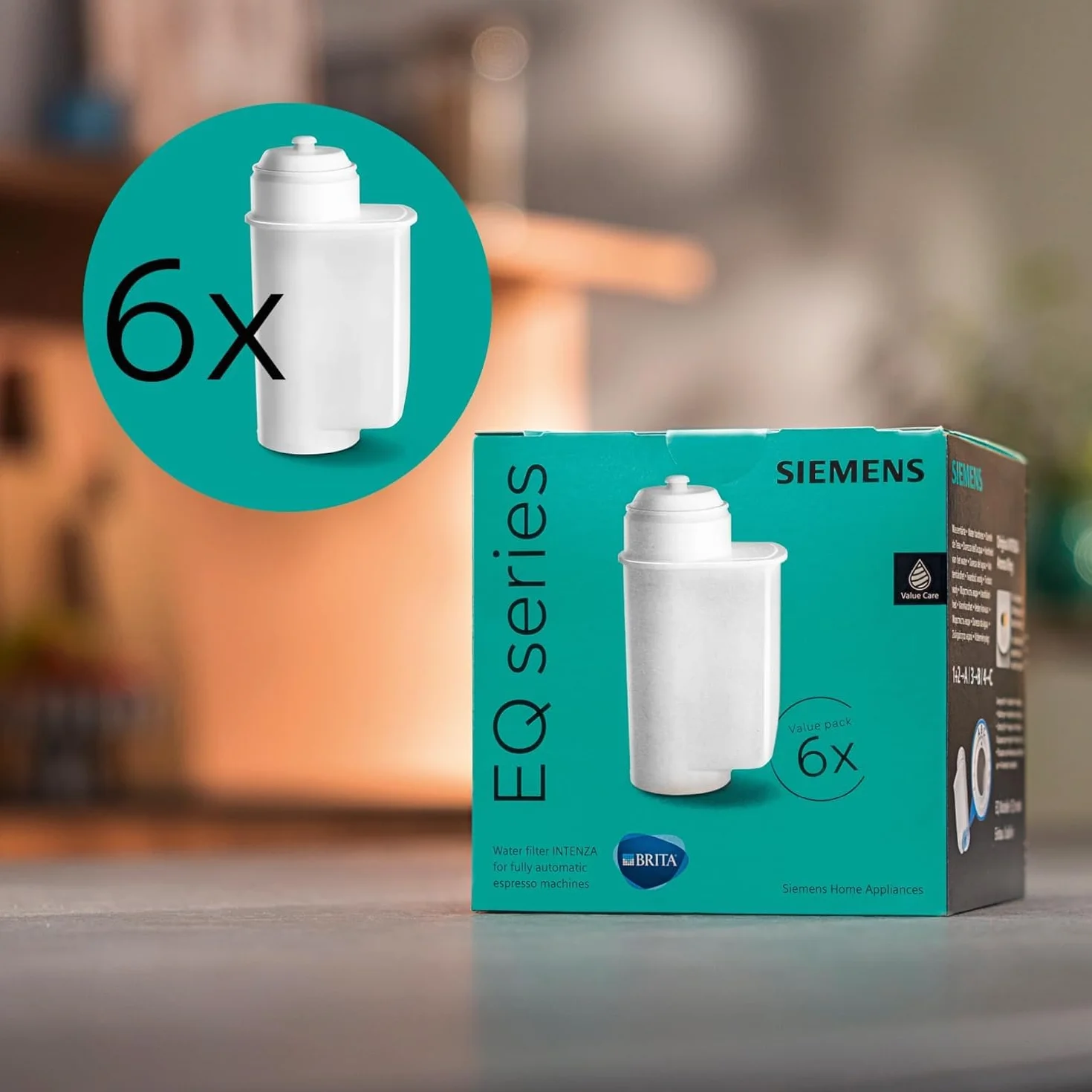 Siemens Brita Intenza Filtry do Wody, Biały, 6 sztuk