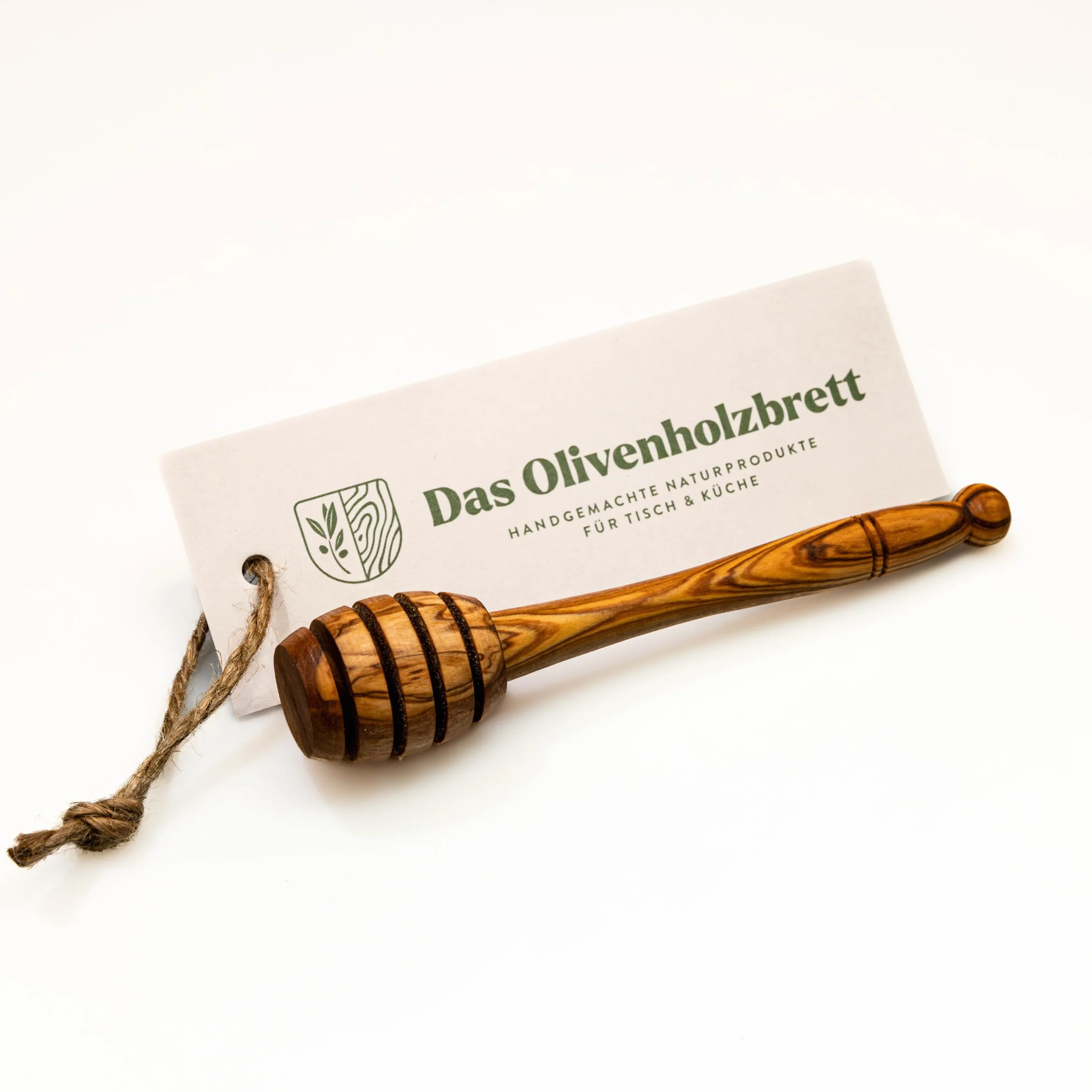 Łyżka do miodu z drewna oliwkowego DAS OLIVENHOLZBRETT® spirala do miodu i syropu