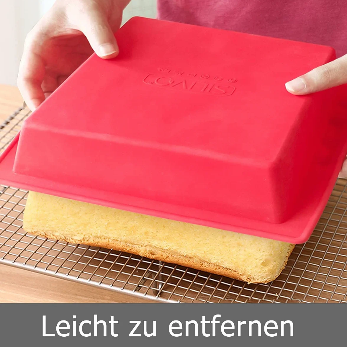 SILIVO Forma do pieczenia Brownie 20 cm, 2 sztuki silikonowa forma do ciasta, prostokątna i taramisu, nieprzywierająca forma do pieczenia, blacha do ciasta do pieczenia Baking Brownie..