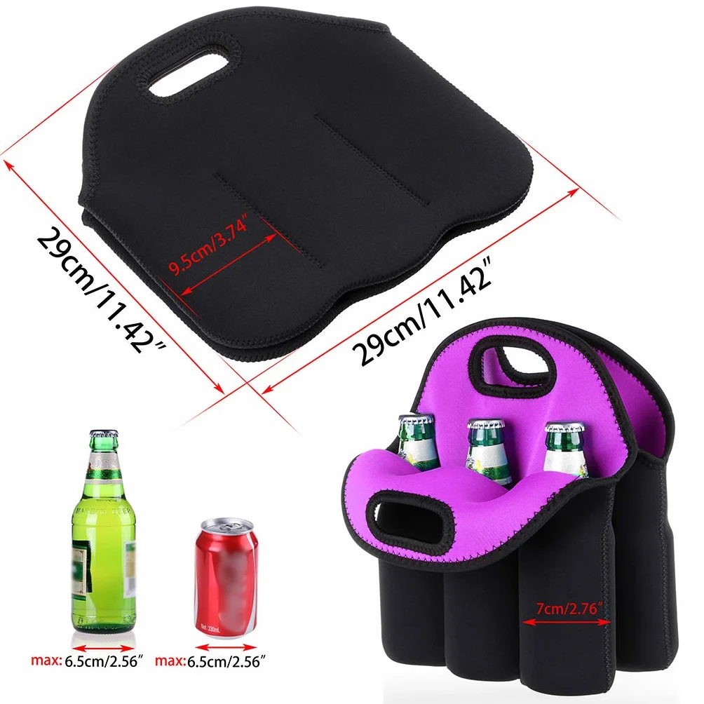 BTSKY Bolsa para Cervezas Biberones para 6 Botellas Transporte de Neopreno, para Mantener Térmica Aislante Fria con Asa Portátil para Latas de Botellas de Cerveza, Bebidas