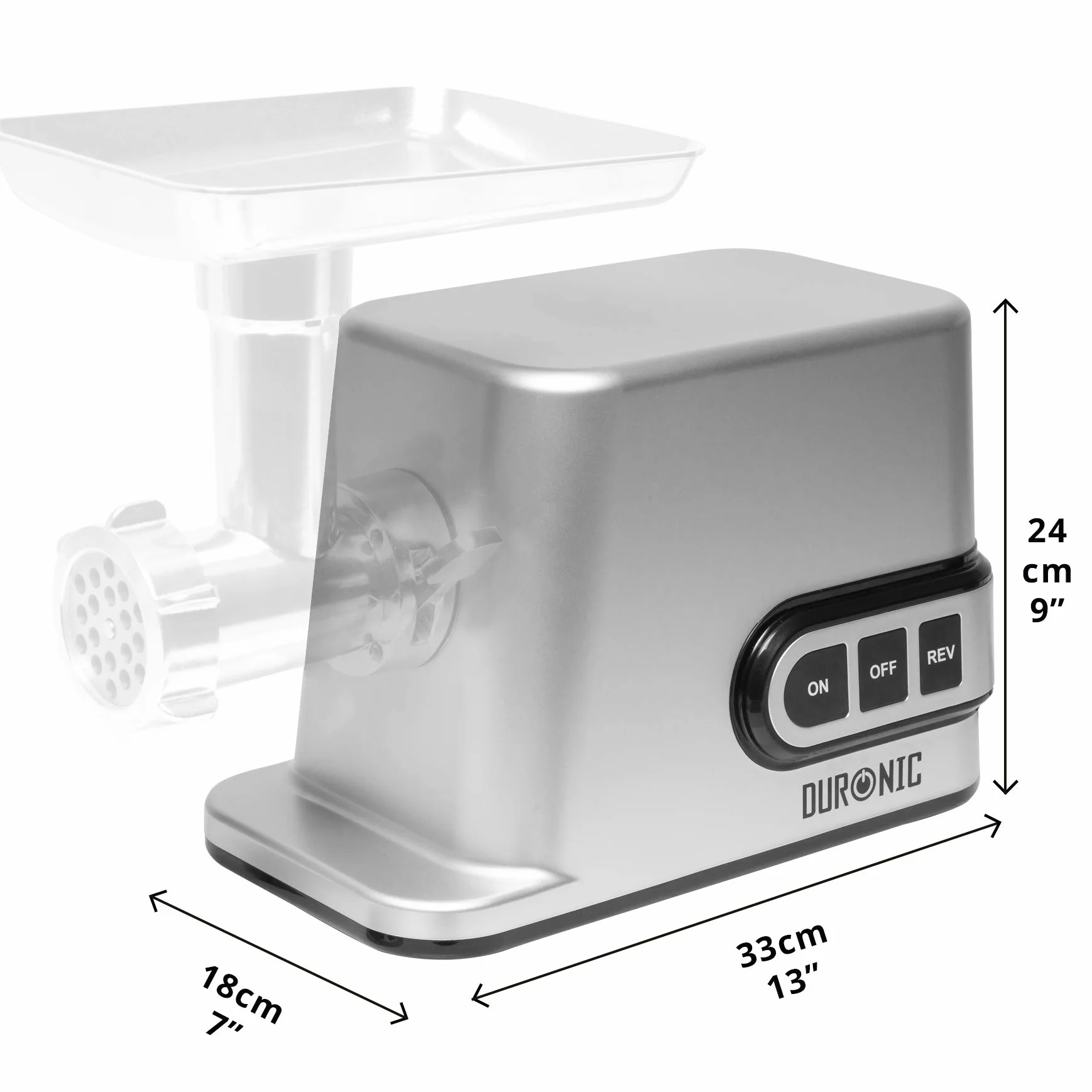 Duronic MG301 Maszynka do mięsa ze stali nierdzewnej 3000W, akcesoria do mięsa mielonego, kiełbaski, kibbé. Idealny do tworzenia przysmaków mięsnych lub warzywnych (wegańskie burgery)