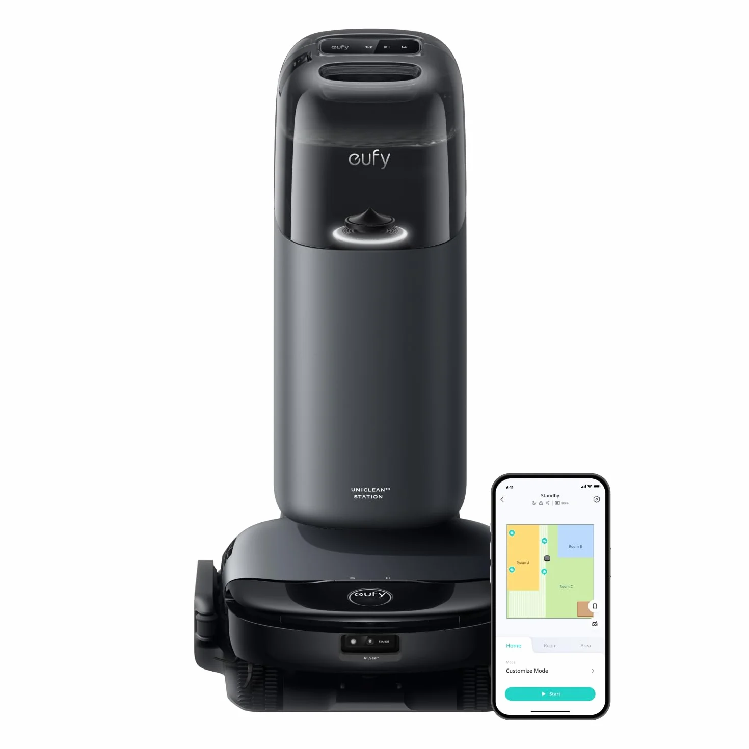 eufy Omni S1 robot odkurzający stacja all-in-one inteligentne omijanie przeszkód mop Wi-Fi Alexa głębokie czyszczenie