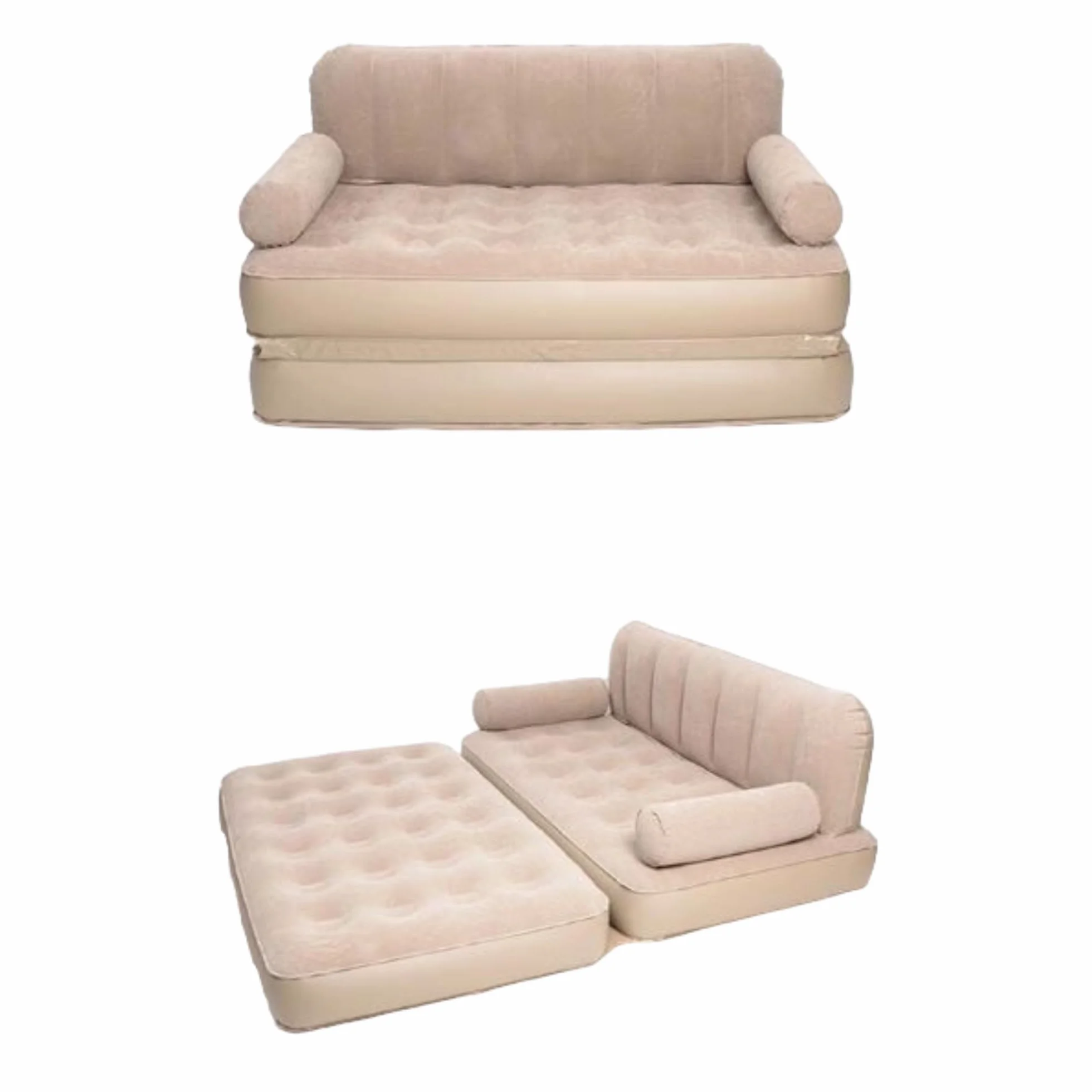 Sofa dmuchana 3 w 1, nadmuchiwana sofa do spania, łóżko dmuchane dla 2 osób, materac dmuchany dla gości, na kemping lub do użytku domowego, sofa dmuchana – SOFLINKA