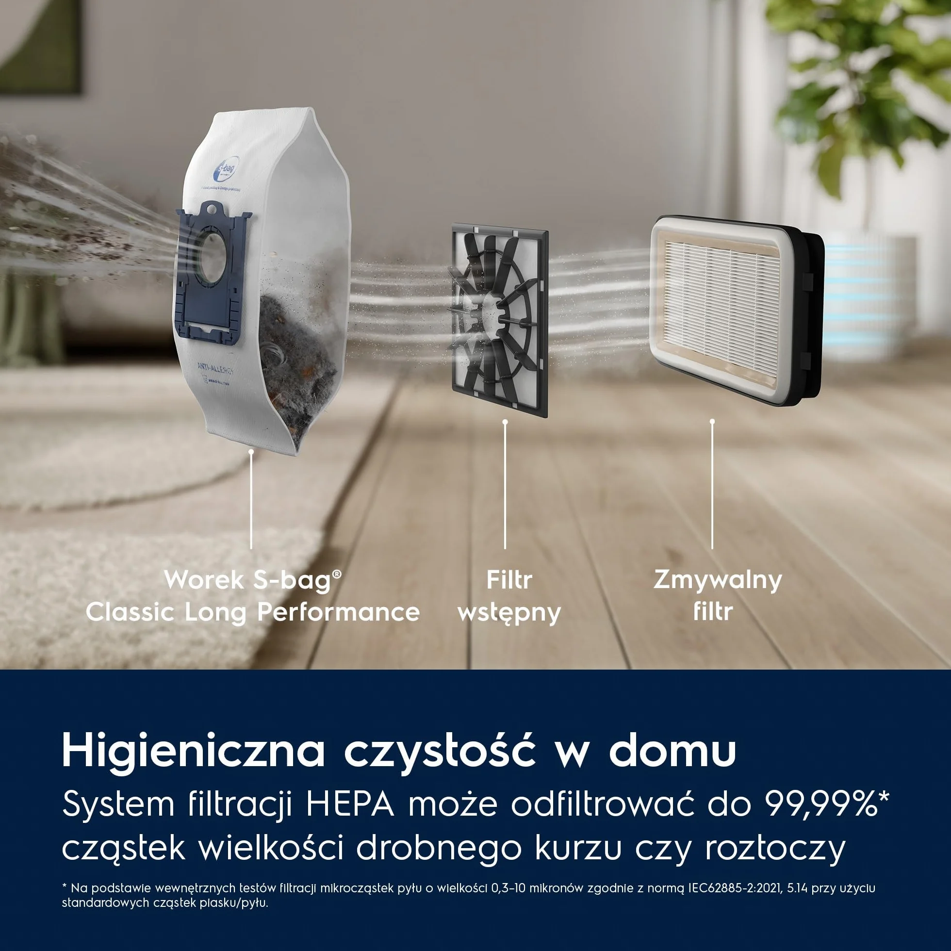 Electrolux Odkurzacz Workowy Clean 500 EB51C1OG, Gładka Dysza Kombinowana, Ręczna Regulacja Mocy, Kompaktowy