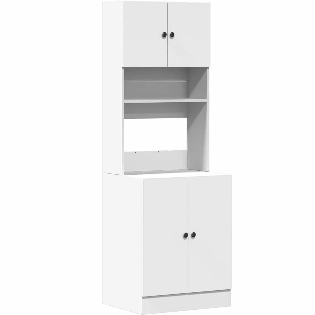 vidaXL Szafka kuchenna, biała, 60x50x180 cm, materiał drewnopochodny, szafka do kuchni, wolnostojąca szafka do kuchni, stojąca szafka kuchenna