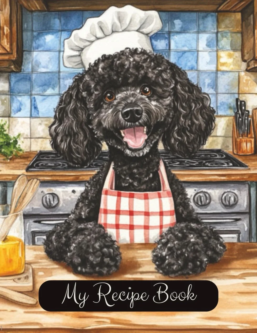Black Poodle Dog Blank Family Cooking Recipe Book: Blank Recipe Notebook To Write In | 8.5x11 Inches |Room For 100 Recipes | 107 Pages | Heirloom ... Lovers Or Family For Birthday Or Christmas