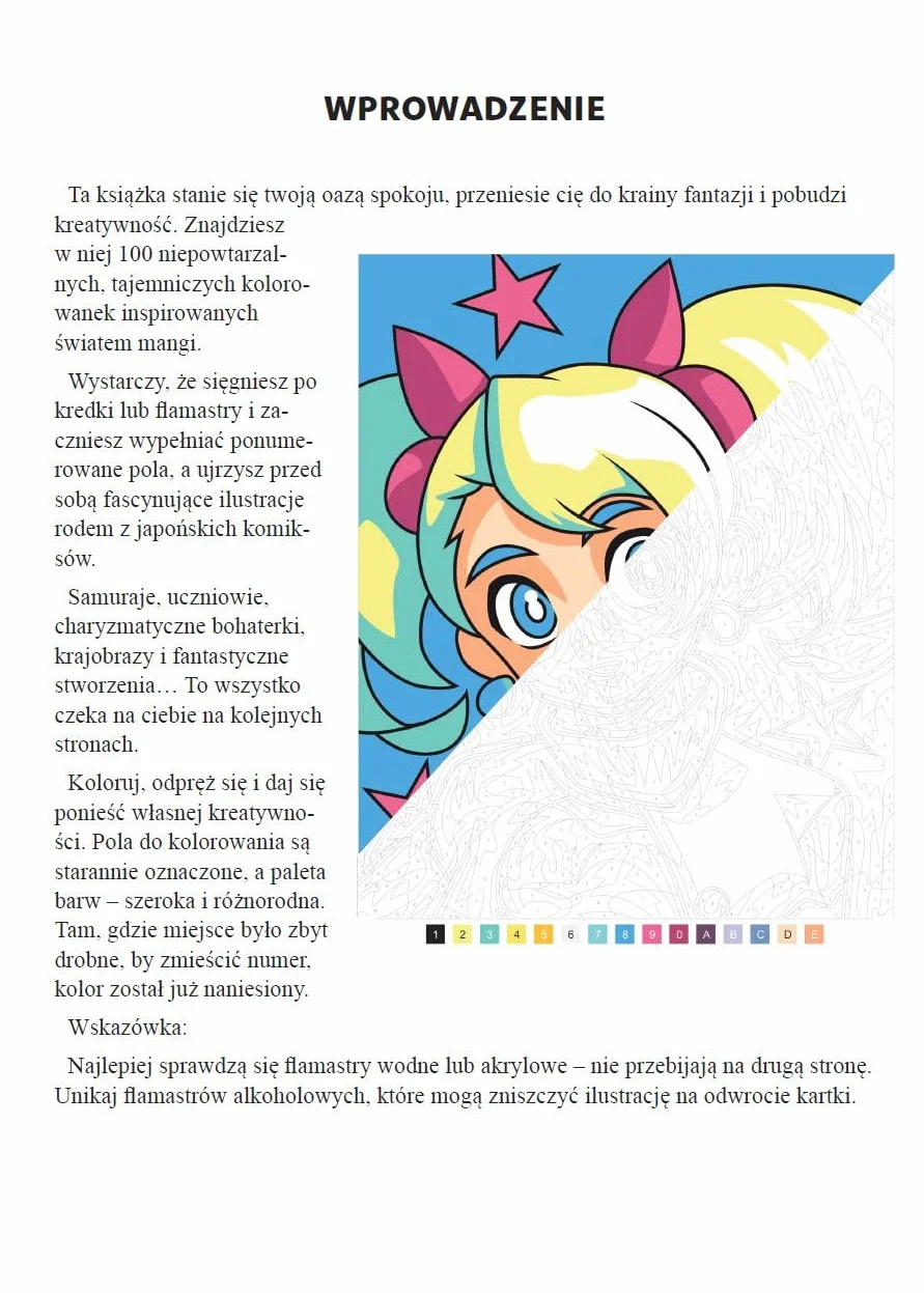 Art Therapy Kolorowanka Antystresowa Manga Zagadkowe Rysunki