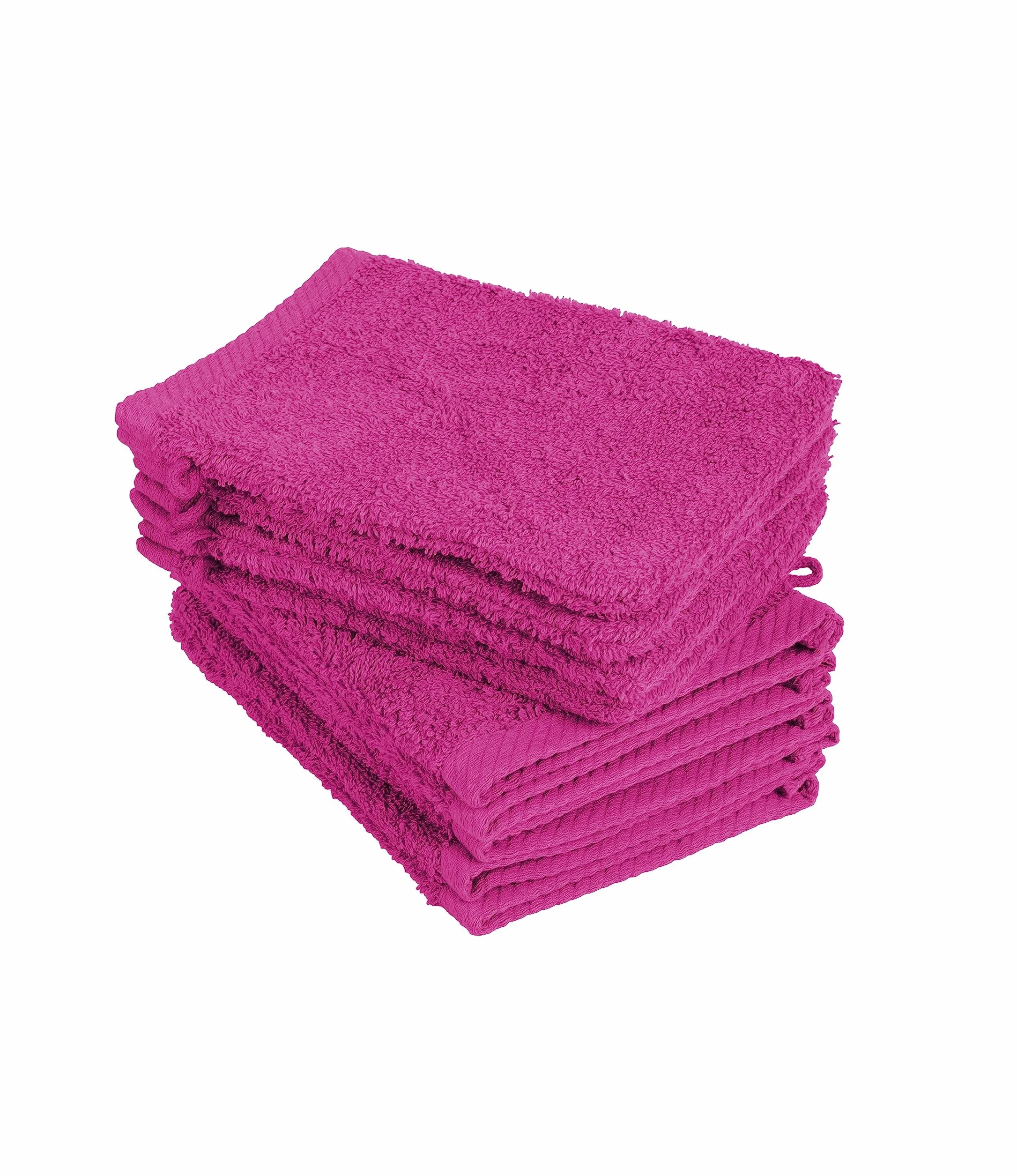 Zestaw 10 rękawiczek do mycia 15 x 21 cm magenta 100% bawełna