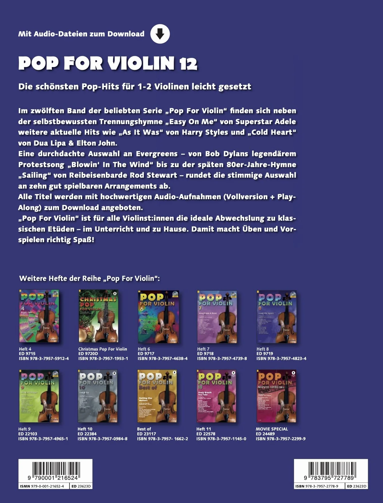 Pop for Violin 12: Easy On Me. Vol. 12. 1-2 violins.