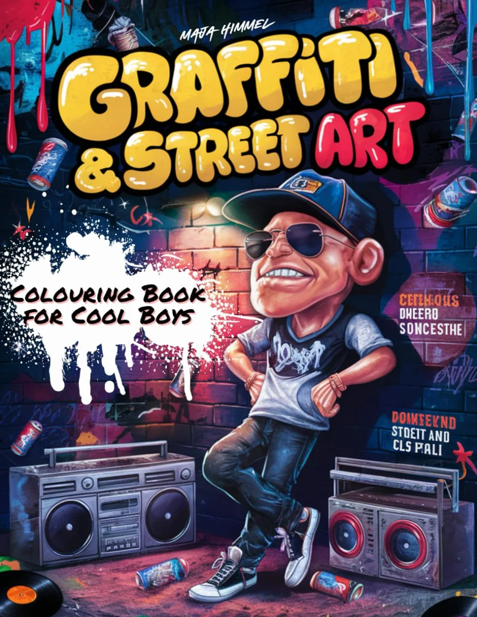 Graffiti & Street Art Colouring Book for Boys Teens: 50 Large-Scale Designs with Urban Characters Bold Fonts