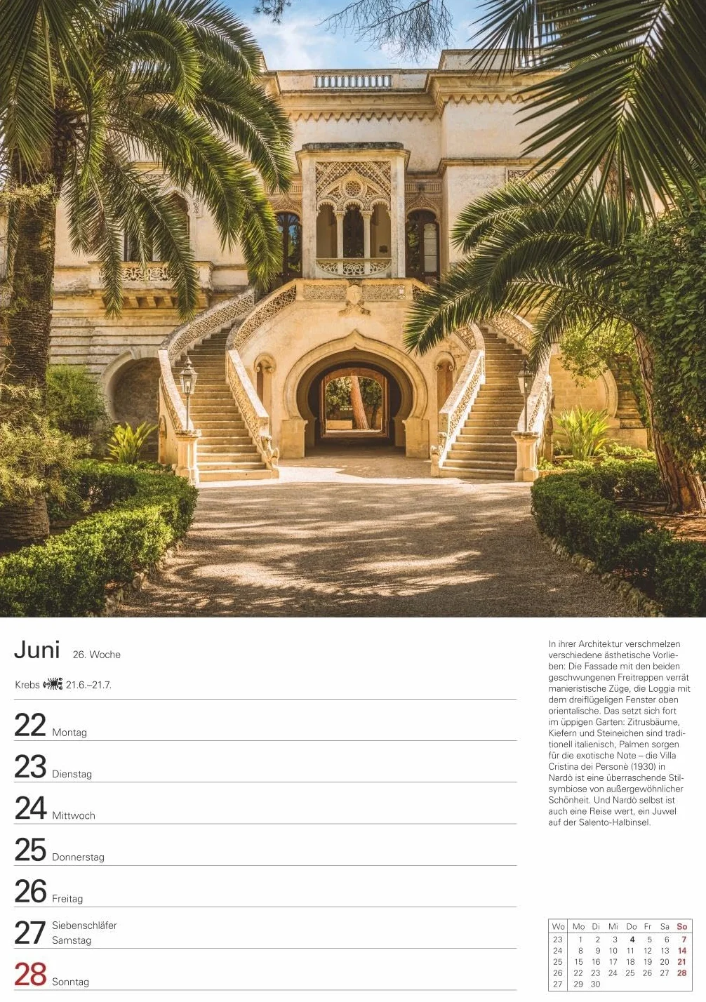 Italien Wochenplaner 2026 - Eine Reise in 53 Bildern: Eine Reise nach Bella Italia in faszinierenden Fotografien. Wandkalender 2026 zum Eintragen im Format 25 x 35,5 cm