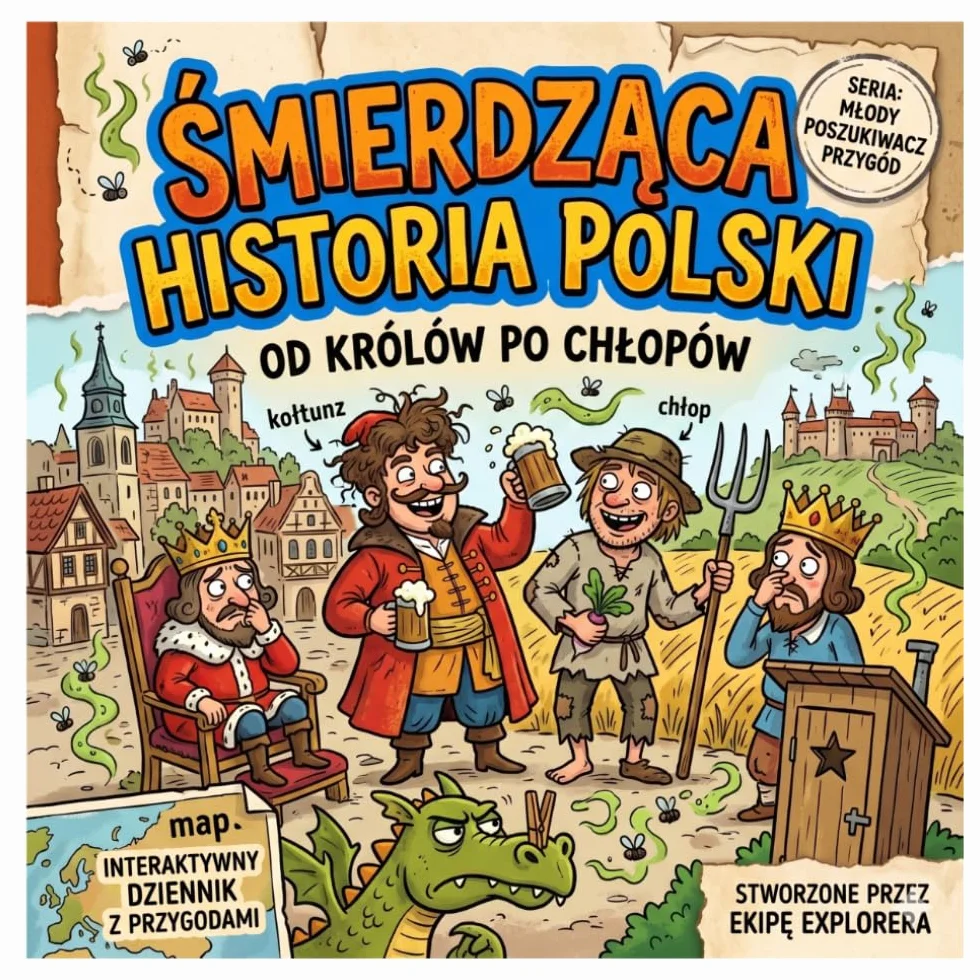 Śmierdząca Historia Polski: Od Królów po Chłopów. Interaktywny Dziennik Przygód dla Dzieci: Edukacyjna Książka z Mapą i Zadaniami. Zabawny Przewodnik ... Przygód (Seria: Młody Poszukiwacz Przygód)