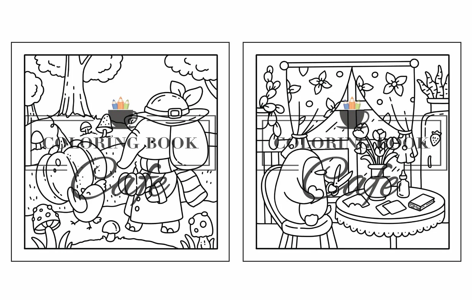 Comfy Life: Cute and Comfy Coloring Book for Adults and Teens Featuring Hygge Scenes with Adorable Animal Characters for Stress Relief and Relaxation