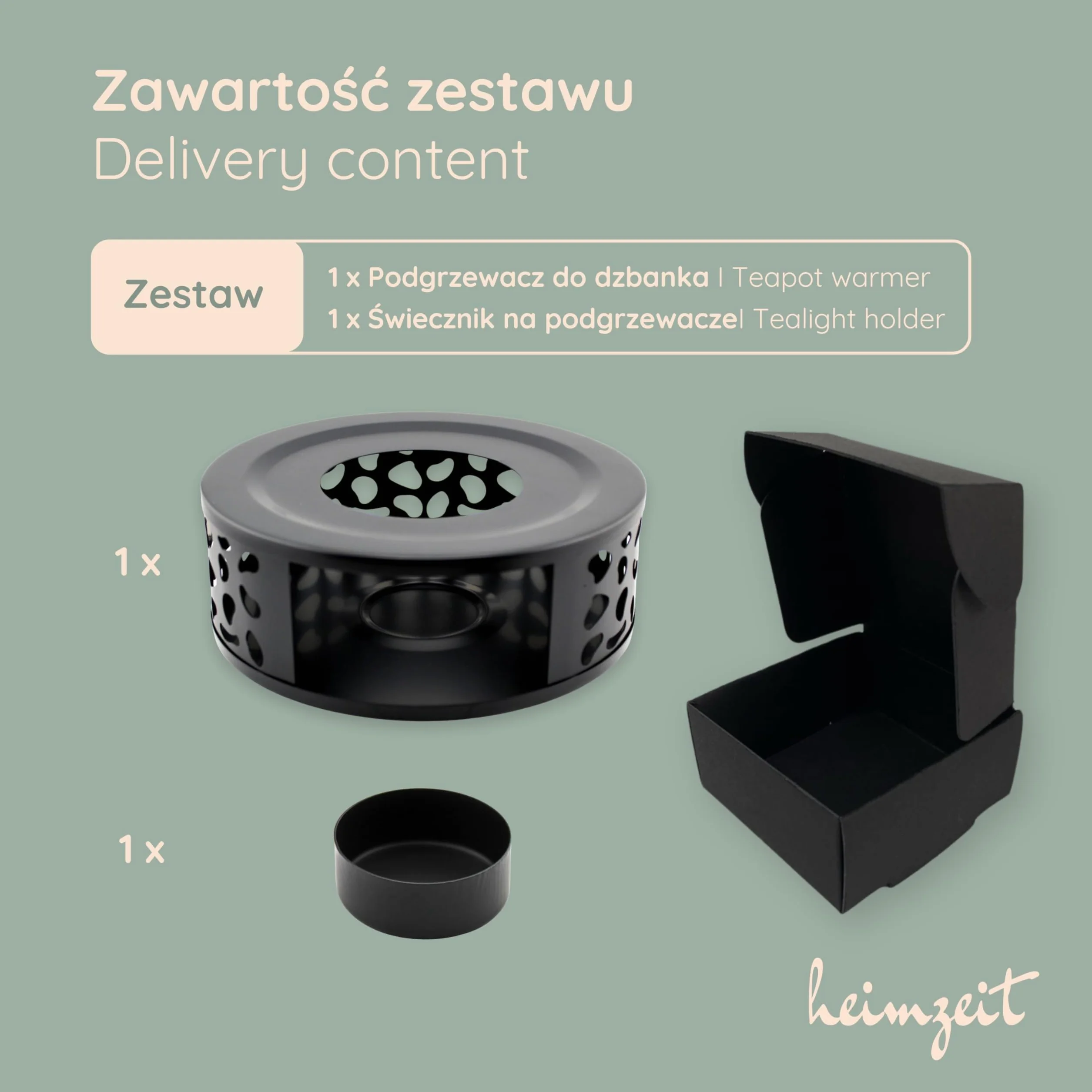 Podgrzewacz do dzbanków ze stali nierdzewnej Ø 15 cm czarny