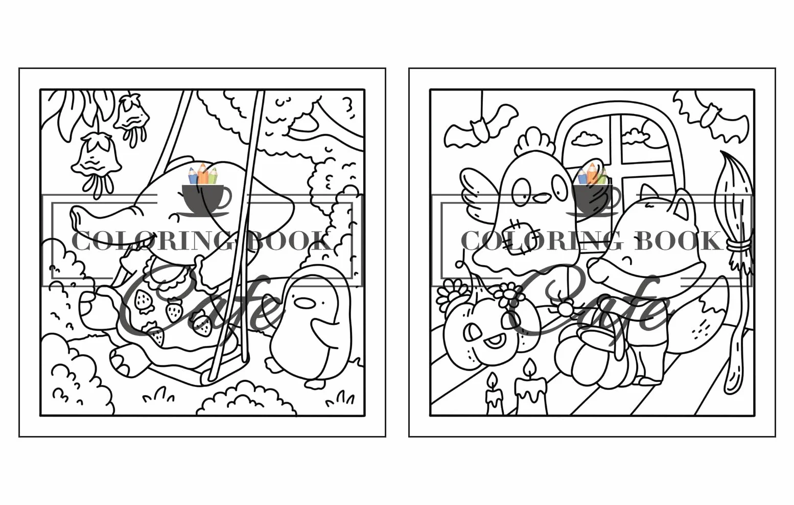 Comfy Life: Cute and Comfy Coloring Book for Adults and Teens Featuring Hygge Scenes with Adorable Animal Characters for Stress Relief and Relaxation