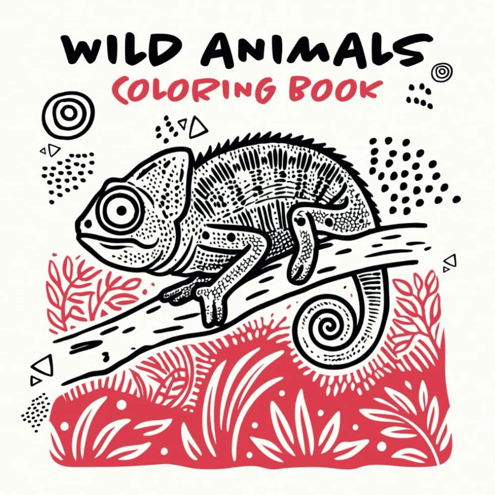 Wild Animals Bold and Easy Coloring Book for Kids Toddlers Young Explorers