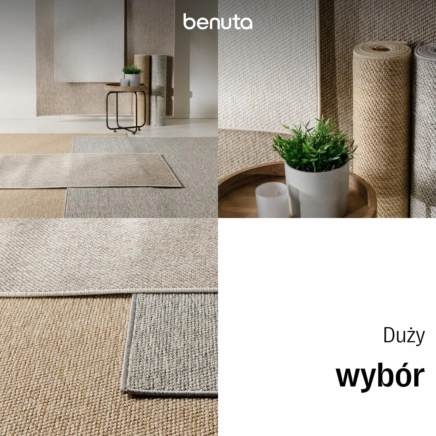 benuta Basic Dywan In & Outdoor Iowa - Kremowy 160x230 cm - Boho juta - Wodoodporny UV balkon, taras, ogród, kuchnia, salon - Trwały