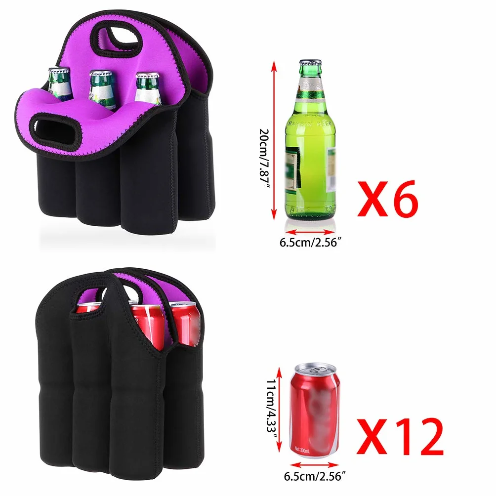 BTSKY Bolsa para Cervezas Biberones para 6 Botellas Transporte de Neopreno, para Mantener Térmica Aislante Fria con Asa Portátil para Latas de Botellas de Cerveza, Bebidas