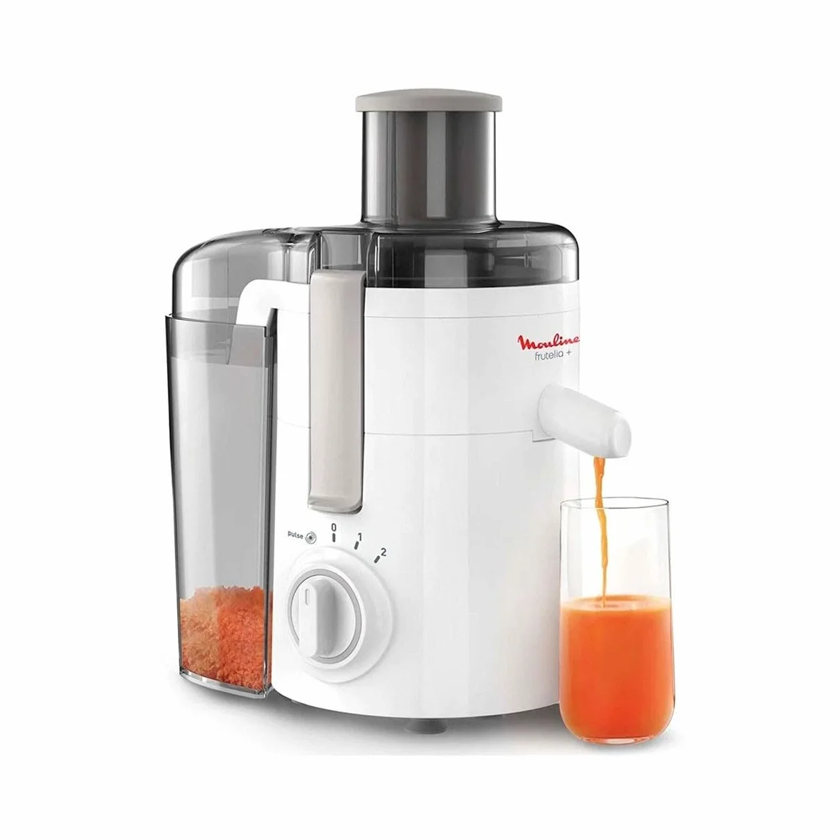 Moulinex JU3701 Frutelia + wyciskarka do soków z szerokim otworem łatwa do czyszczenia, 2 prędkości i tryb impulsowy, 350 W