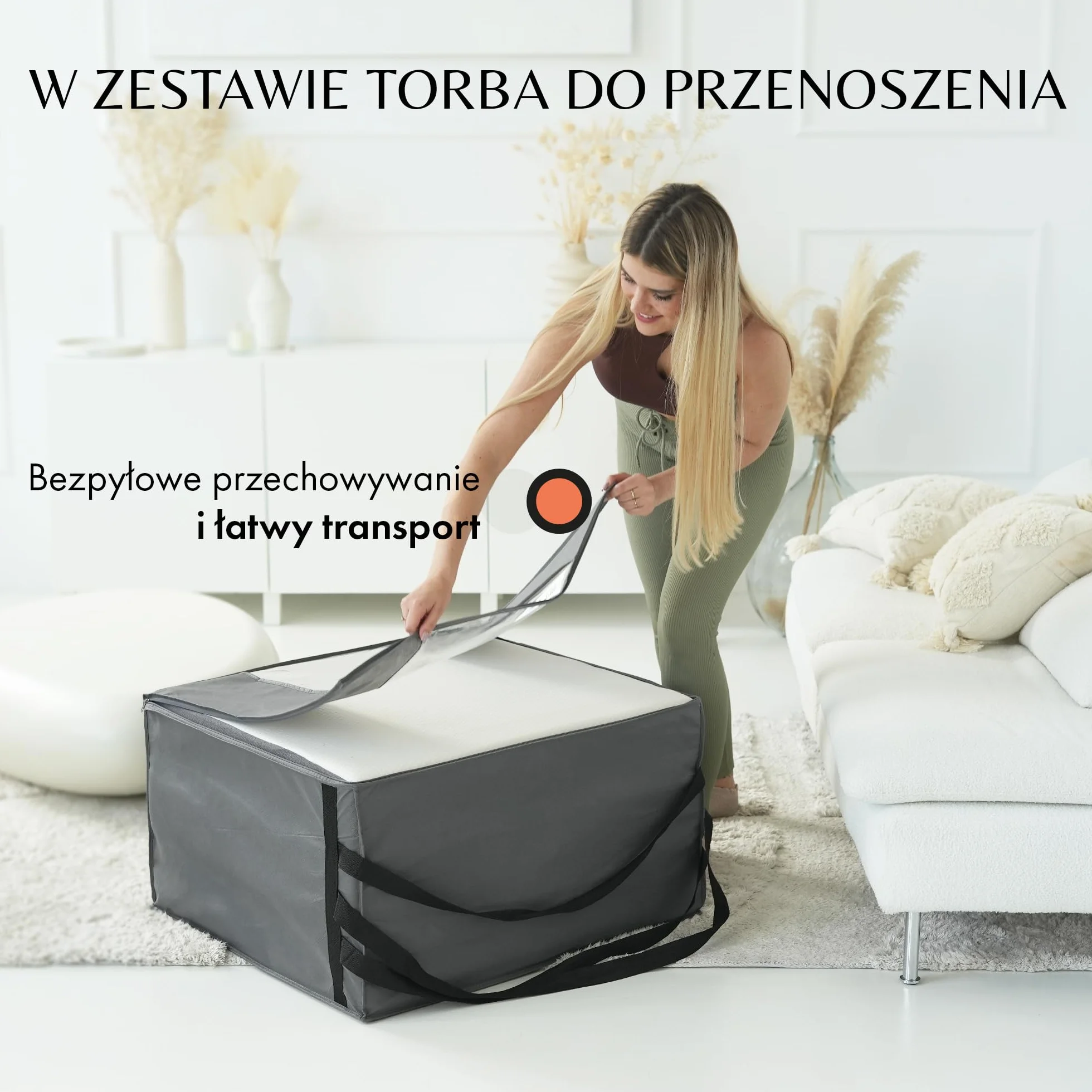 DYNMC rozkładana sofa łóżko dla gości 2- BARDZO DOBRY test - H3 średnio twardy materac składany - składany materac dla gości (Szary/Biały, Jednoosobowy)