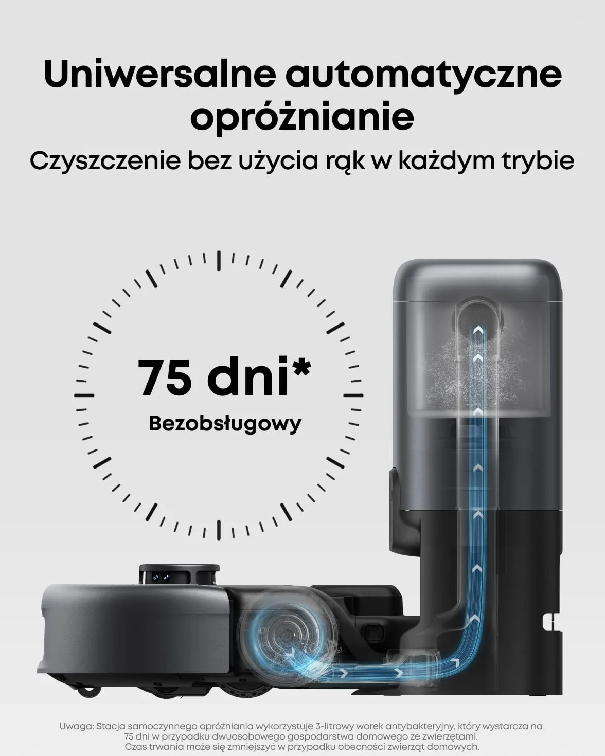 eufy E20 Odkurzacz automatyczny 3 w 1 30 000 Pa pięciostopniowy system filtracji