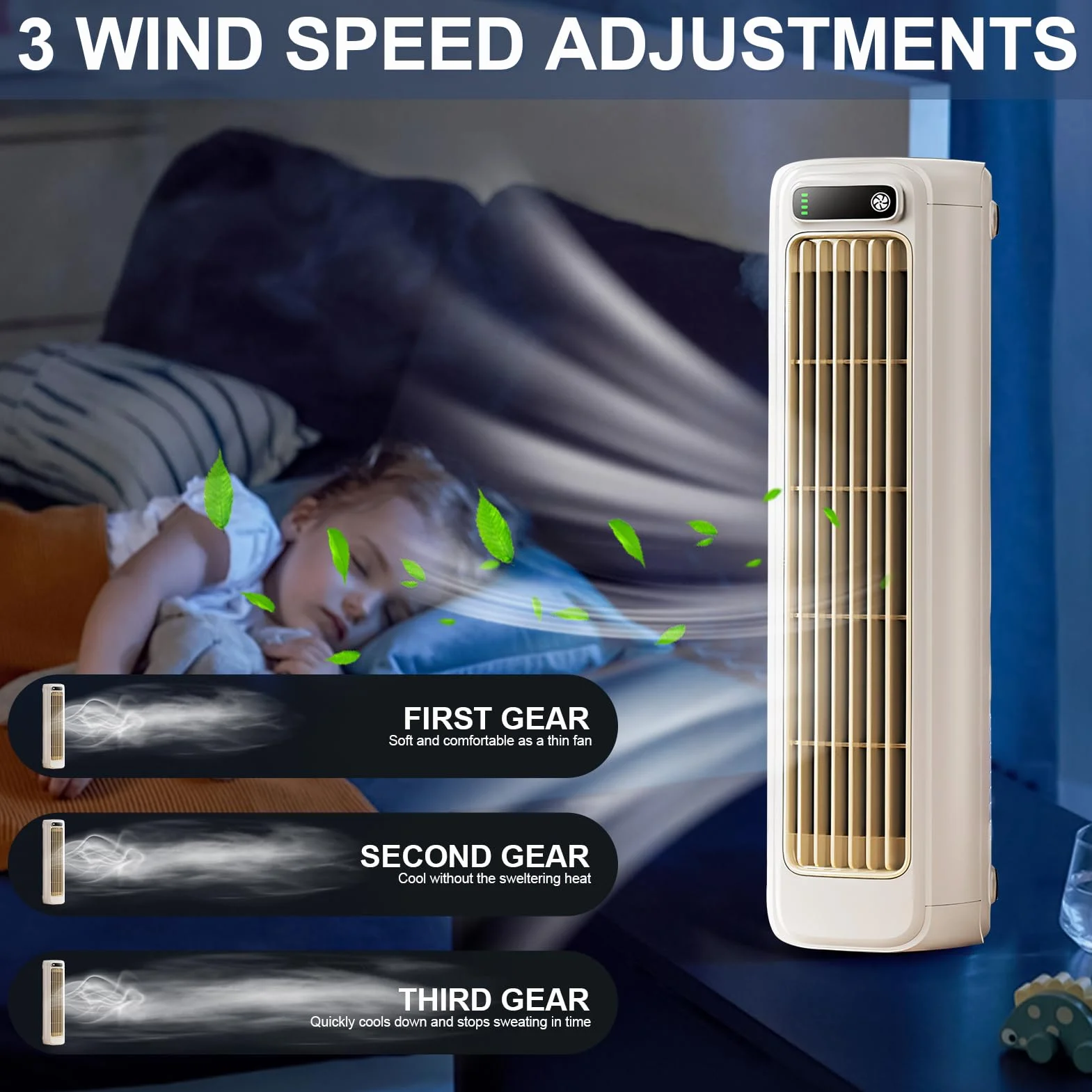 Outfany Cooling Ace przenośny klimatyzator wentylator chłodzący cichy 3 prędkości ładowany biały