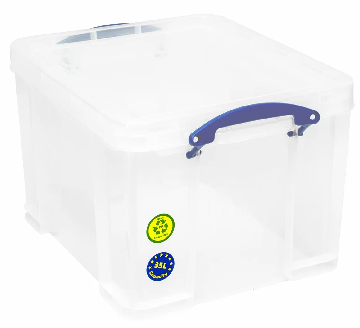 Really Useful 335CCB Plastikowe Pudło na Dokumenty, Przezroczysty, 35 L