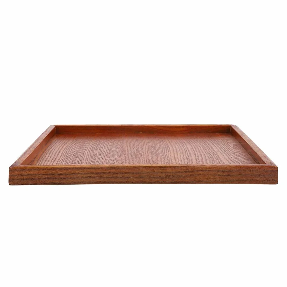 Kwadratowa taca z litego drewna 30x30 cm do serwowania kawy i herbaty
