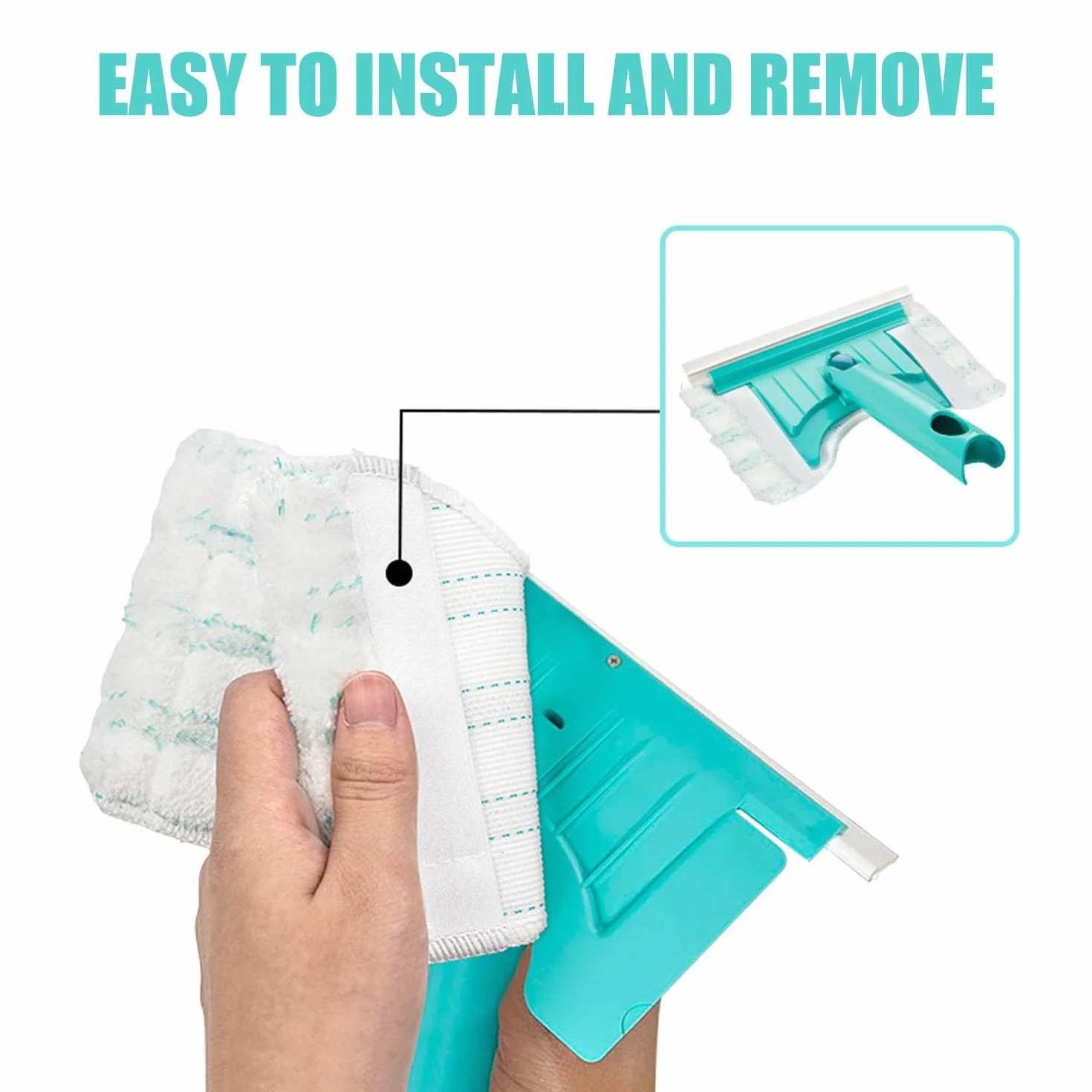 Zestaw Micro Duo Telescope z mikrofibry 6 sztuk wymiennych poszewek do czyszczenia płytek mop do wanny