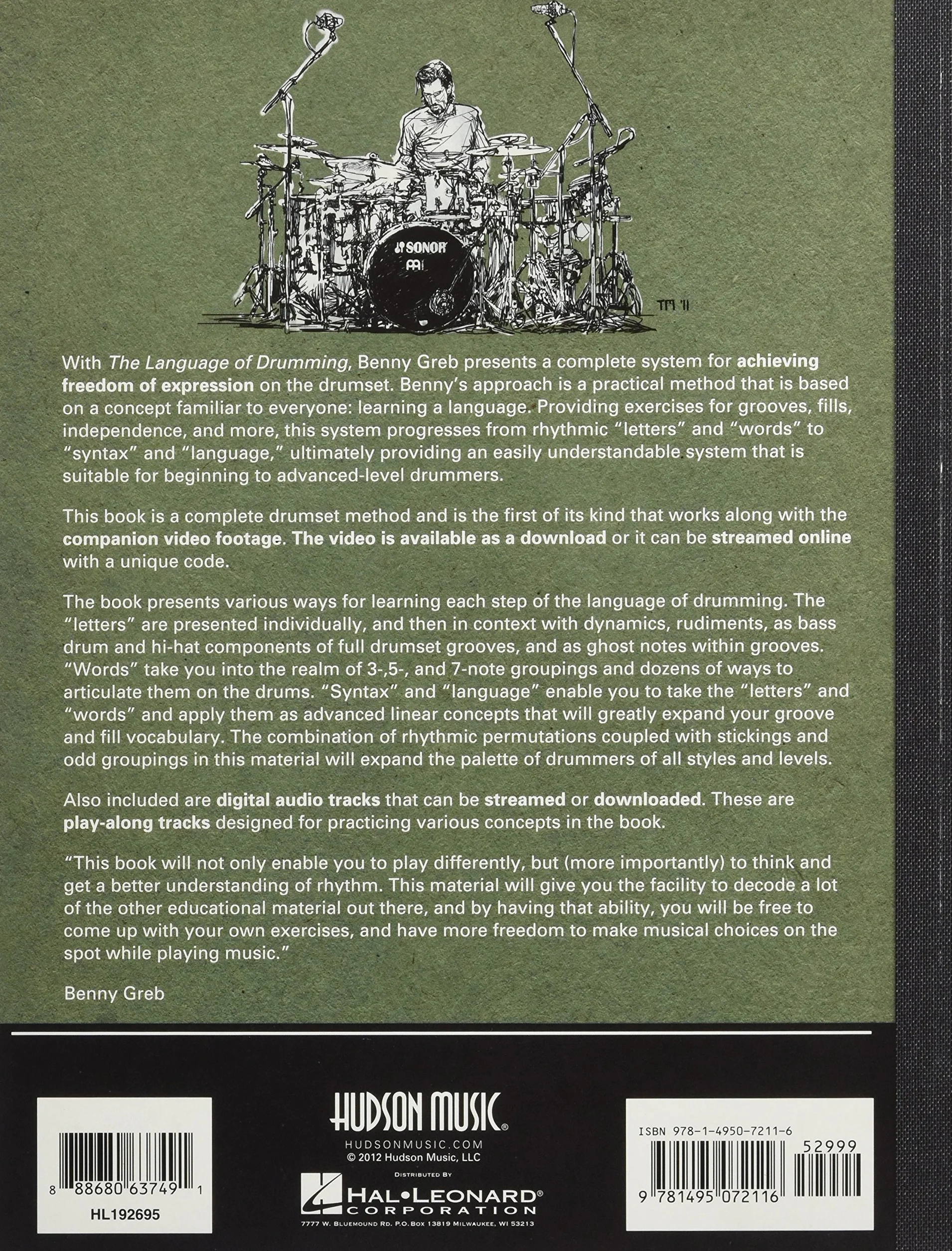 The language of drumming book - a system for musical expression percussions - recueil + media online: Includes Online Audio & 2-Hour Video