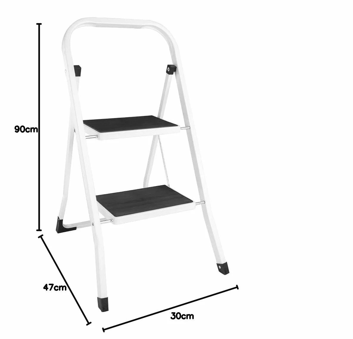 Vogue Składany stołek schodowy 2 bieżniki 900 x 470 x 30 mm stalowa składana drabina
