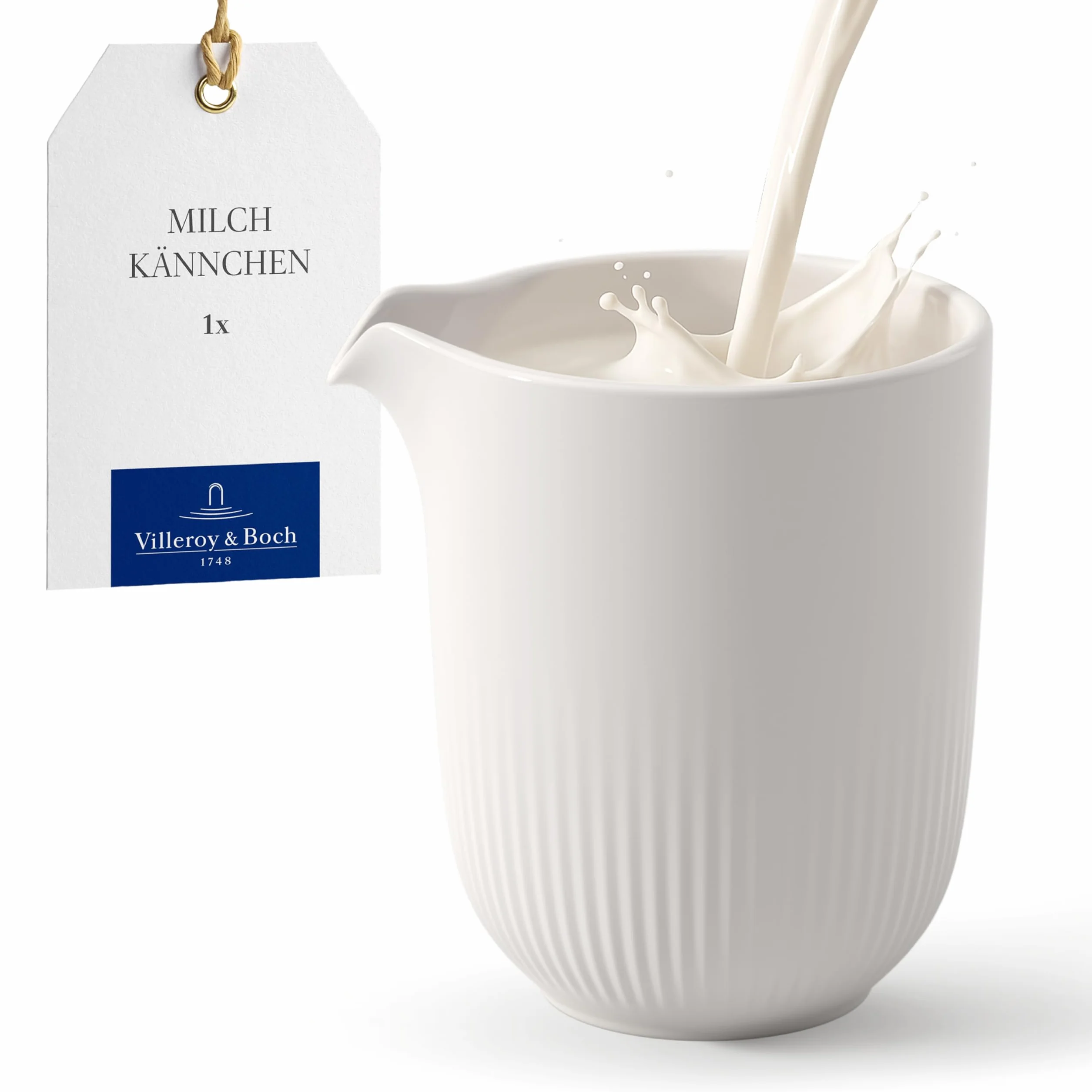 Villeroy & Boch - Afina mlecznik/sosjerka, dzbanuszek do mleka, śmietany i sosów, można myć w zmywarce, można używać w kuchence mikrofalowej, porcelana Premium Made in Germany, biały