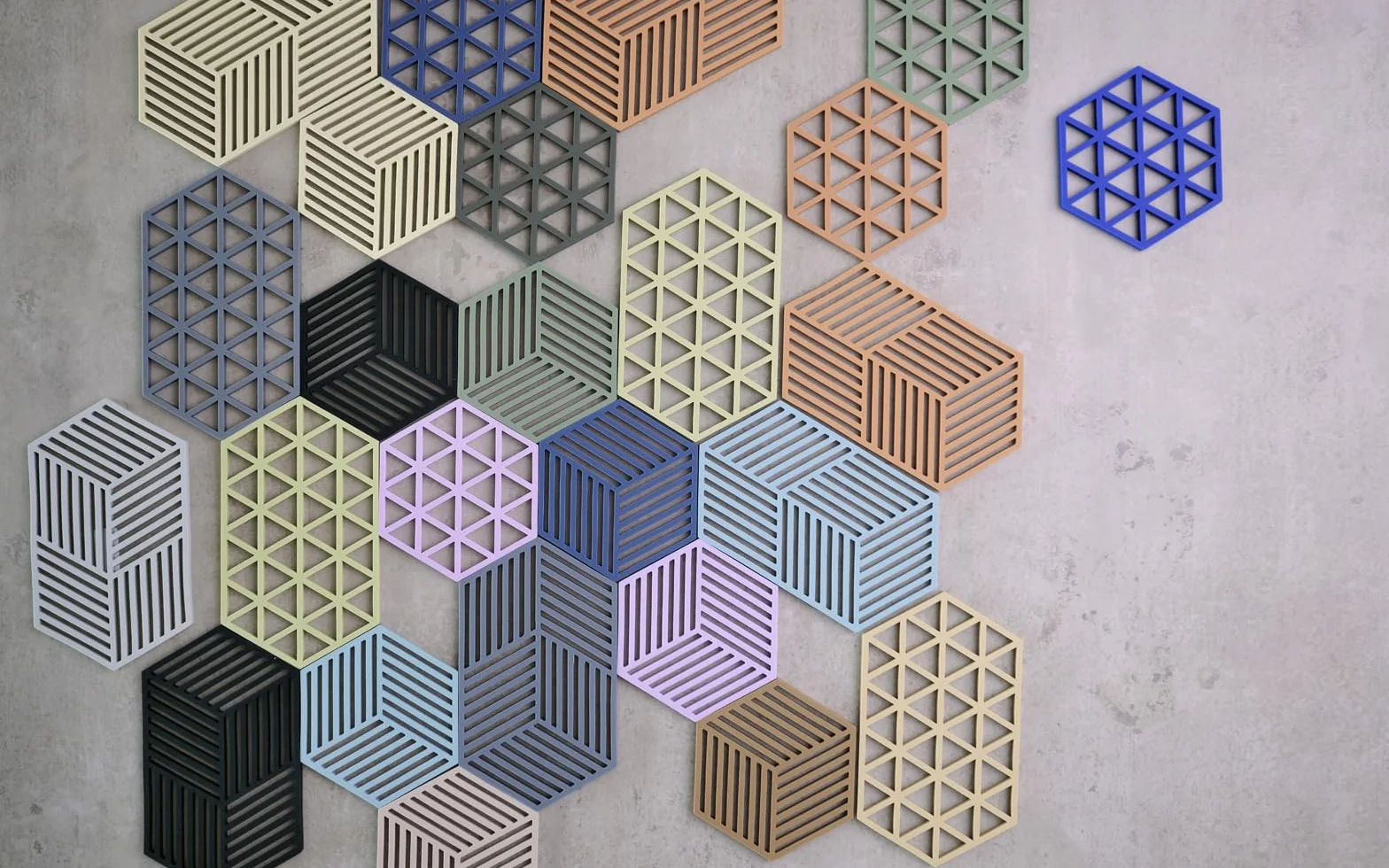 Zone Denmark Hexagon Podstawka 24 x 14 x 0,9 cm Cool Grey