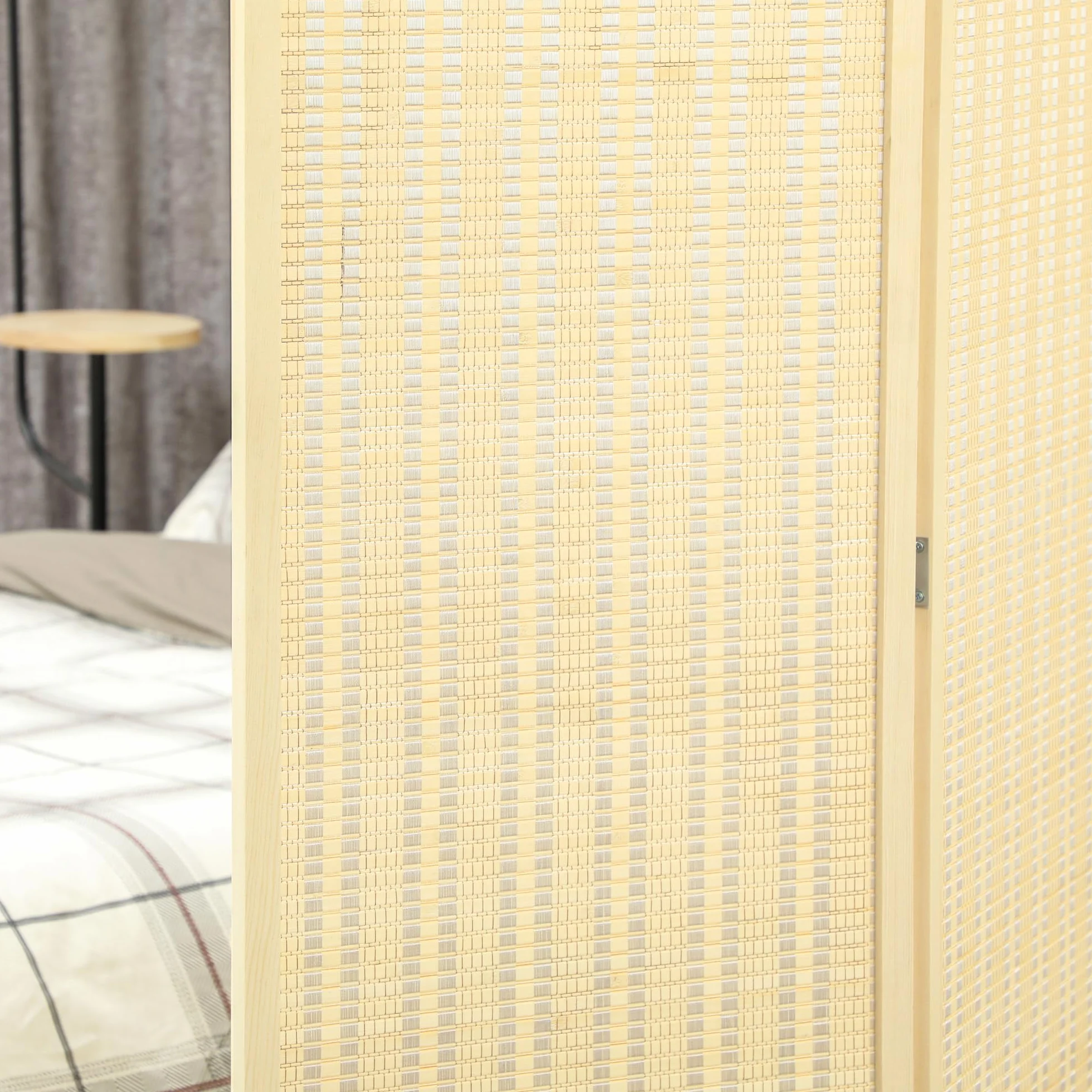 HOMCOM Drewniana ścianka działowa 3 panele 135 x 180 cm składana