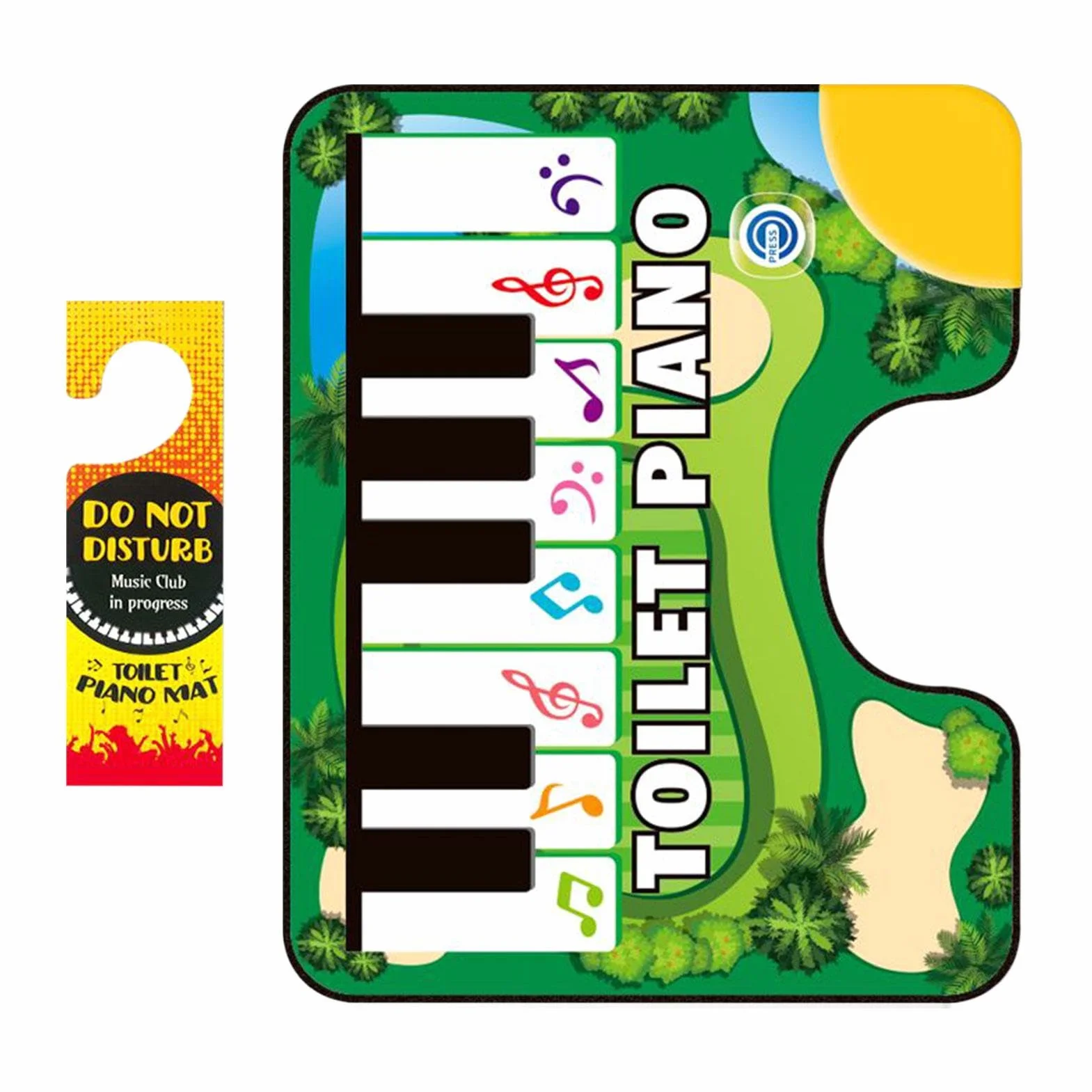 Musical Potty Mat, Piano Sound Rug, Interactive Carpet for Bathroom, 23.62x18.9 Inches, Cloth, PVC